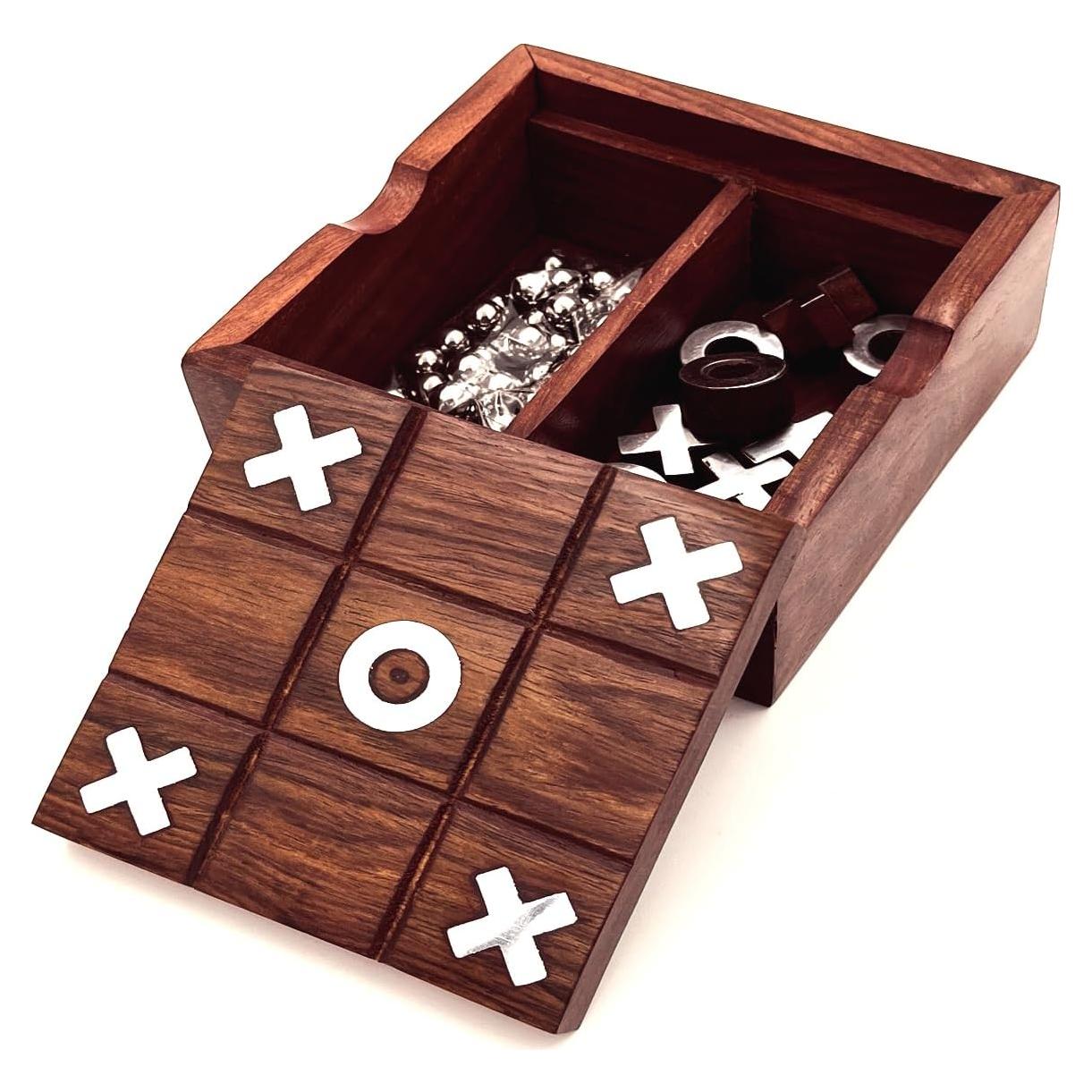 Juego de Tres en Raya de Madera Zyntix - Decoración Elegante