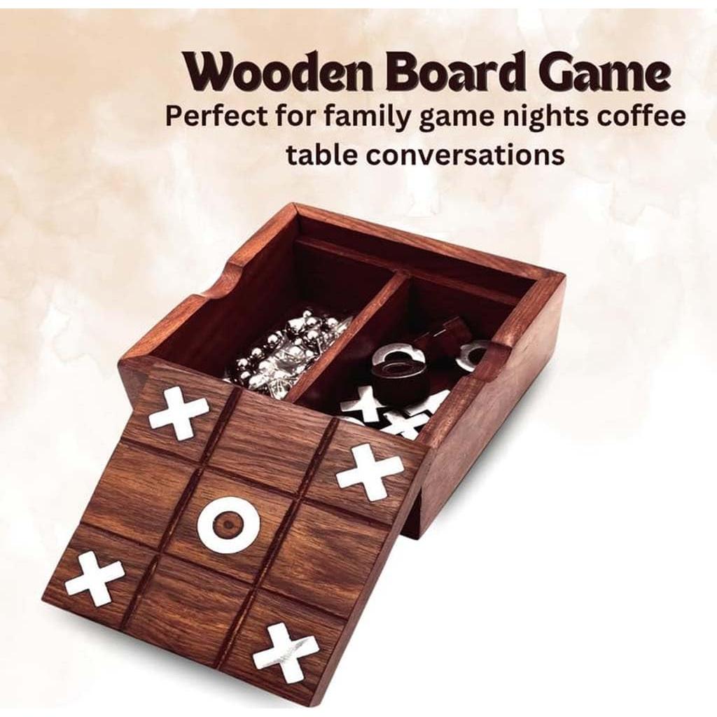 Juego de Tres en Raya de Madera Zyntix - Decoración Elegante