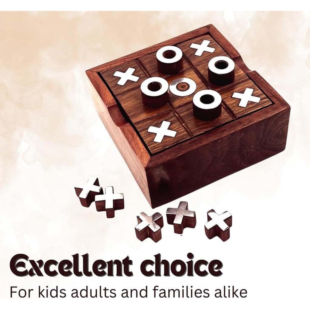 Juego de Tres en Raya de Madera Zyntix - Decoración Elegante