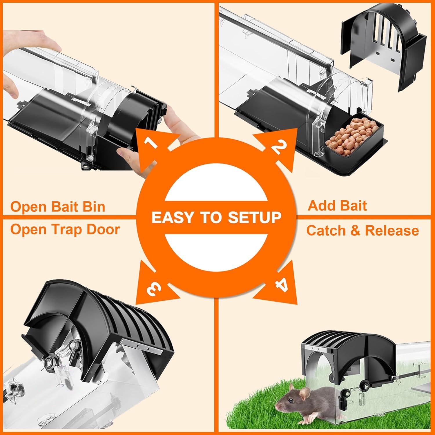 Trampa Humana para Ratones SARSTRY - Paquete de 2, 31x7.6x7.9 cm