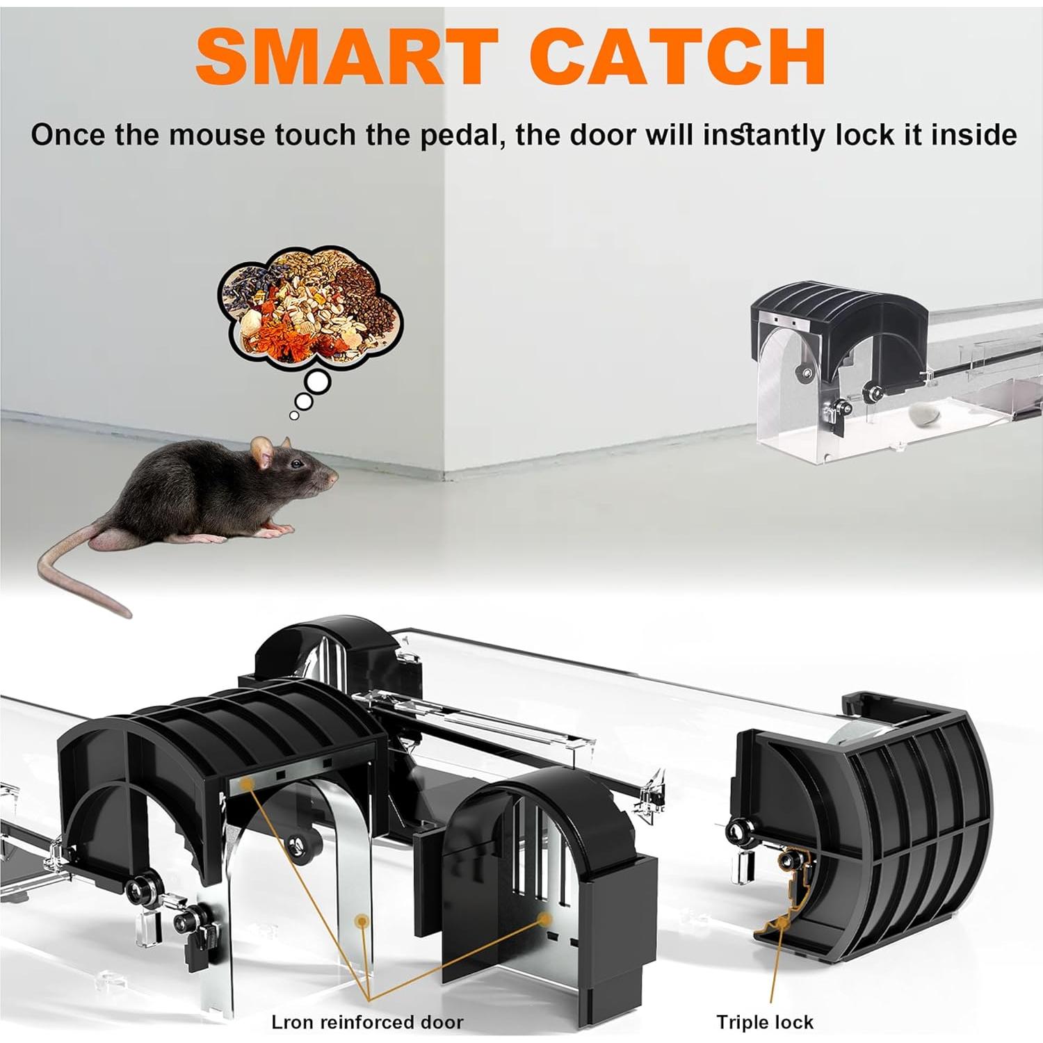 Trampa Humana para Ratones SARSTRY - Paquete de 2, 31x7.6x7.9 cm