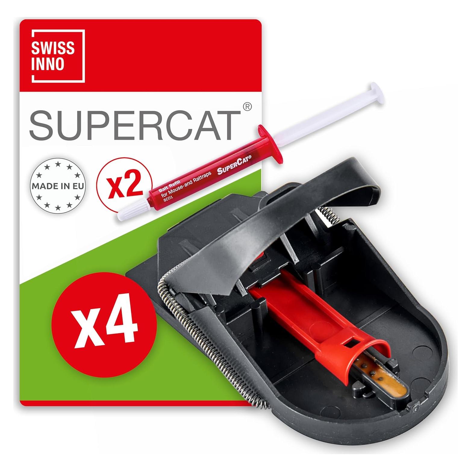Trampa para Ratones SWISSINNO PRO SuperCat - 4 Trampas + Cebo