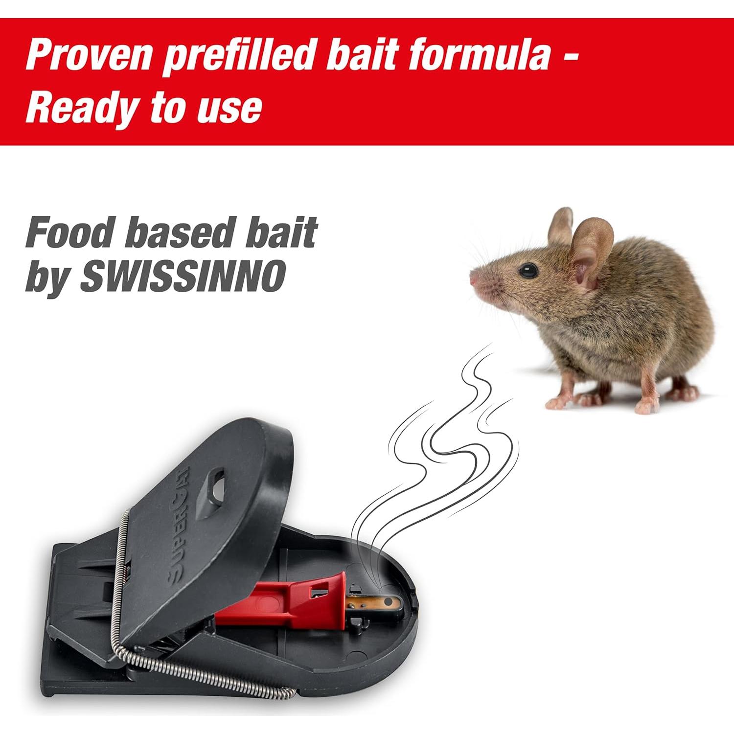 Trampa para Ratones SWISSINNO PRO SuperCat - 4 Trampas + Cebo