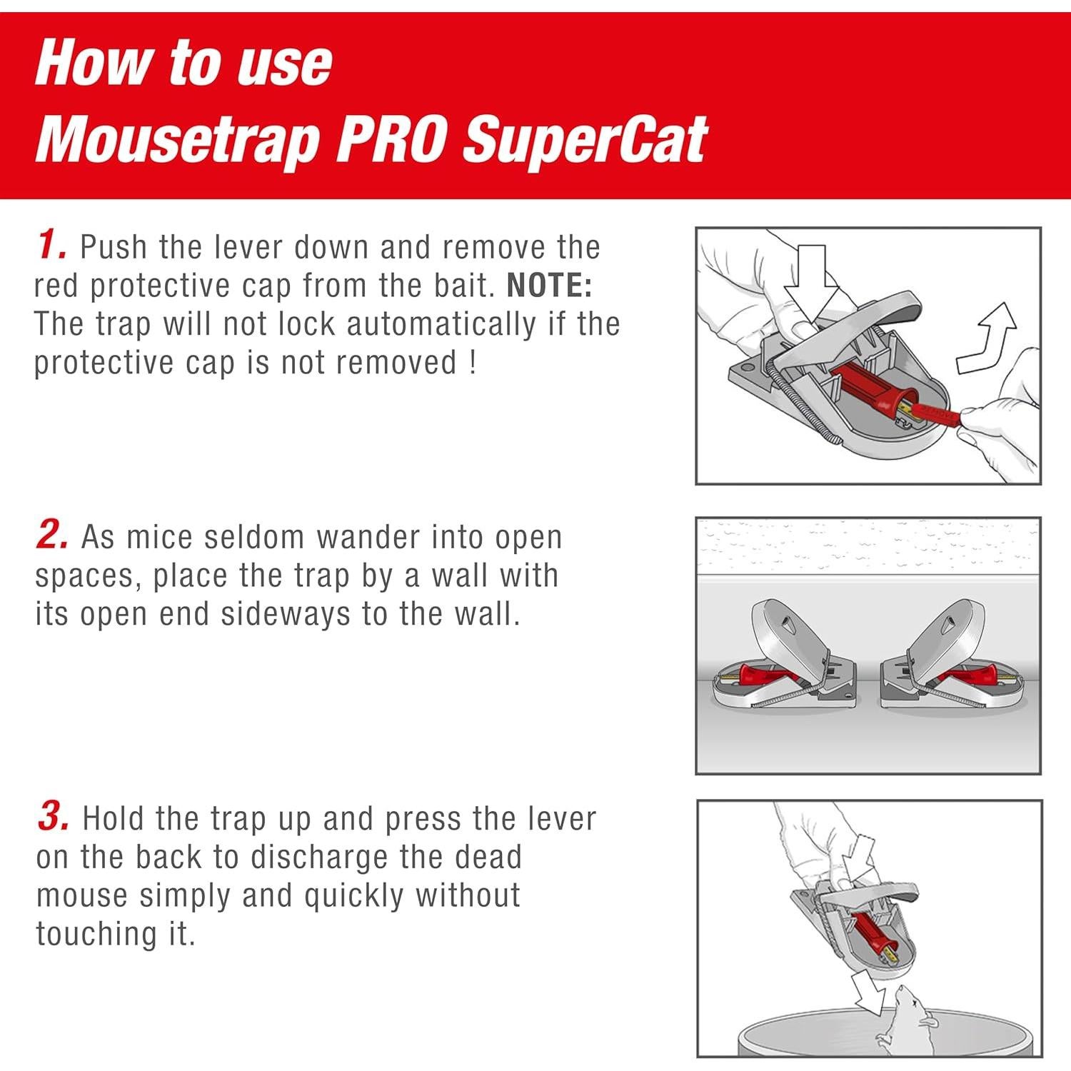 Trampa para Ratones SWISSINNO PRO SuperCat - 4 Trampas + Cebo