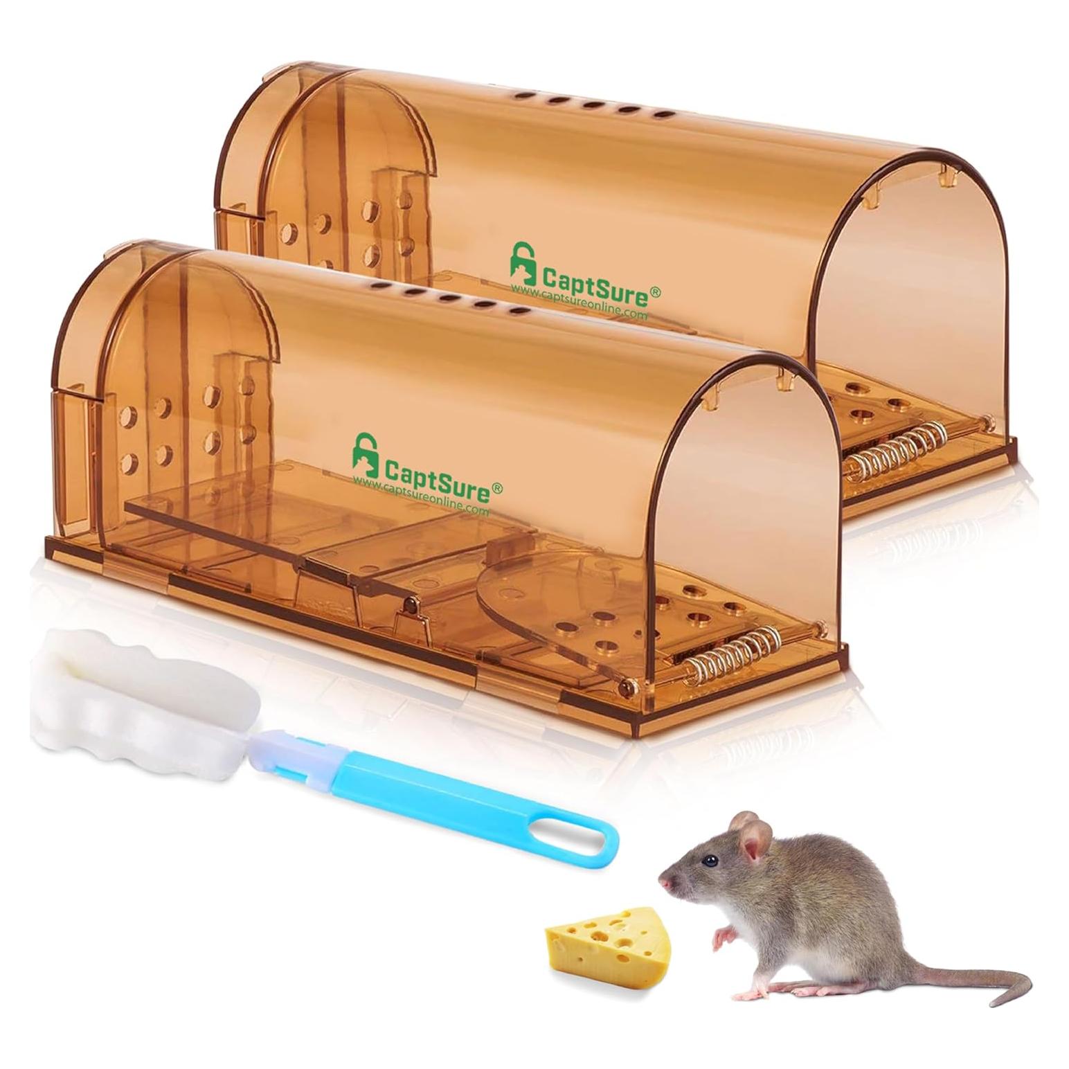 Trampa Humana para Ratones CaptSure - 2 Unidades, 17x6.4x6.1 cm