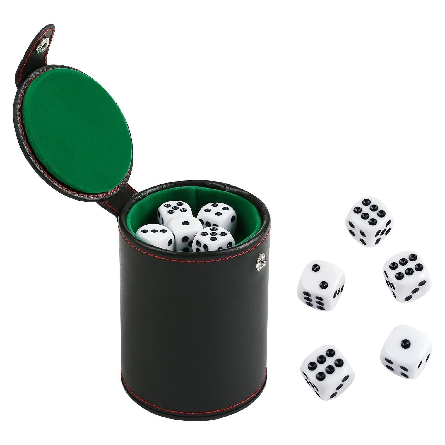 Juego de Cubilete de Dados GWHOLE Verde con 5 Dados y Almacenamiento