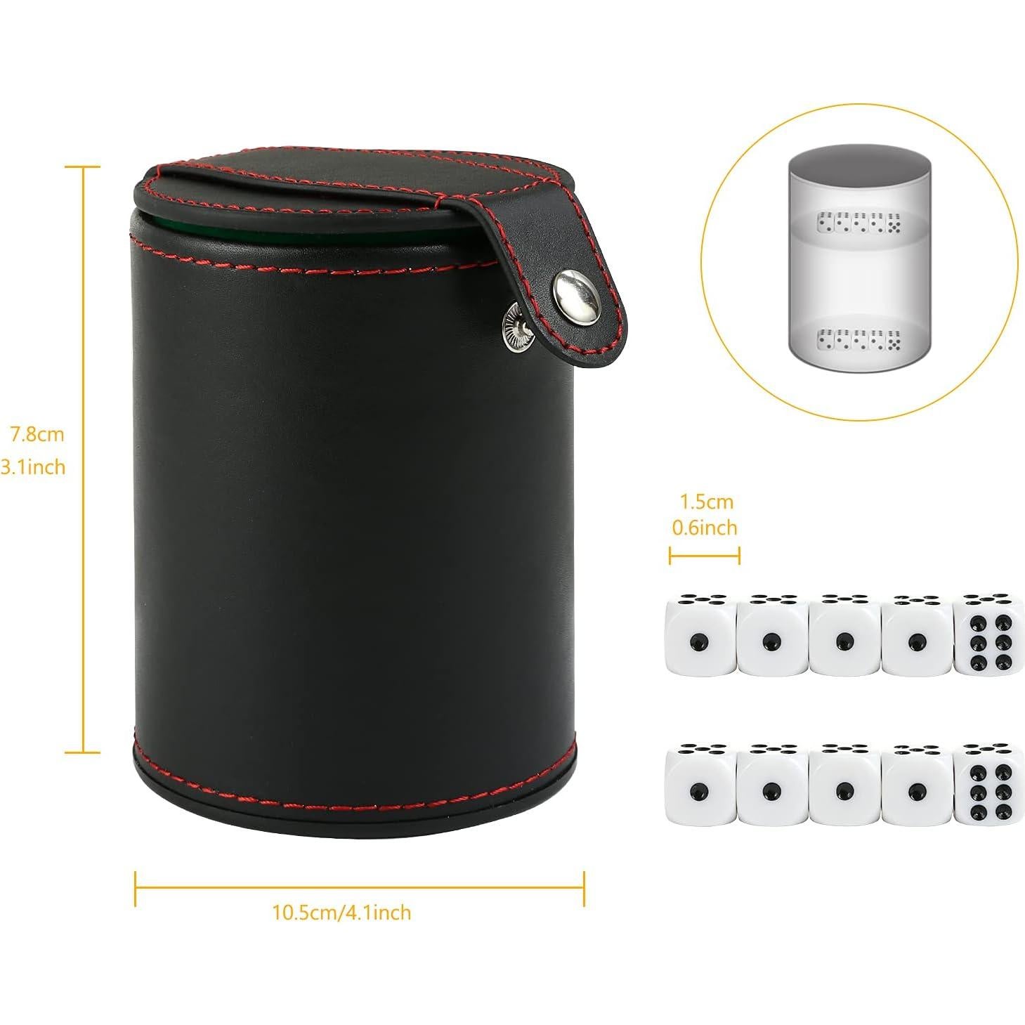 Juego de Cubilete de Dados GWHOLE Verde con 5 Dados y Almacenamiento