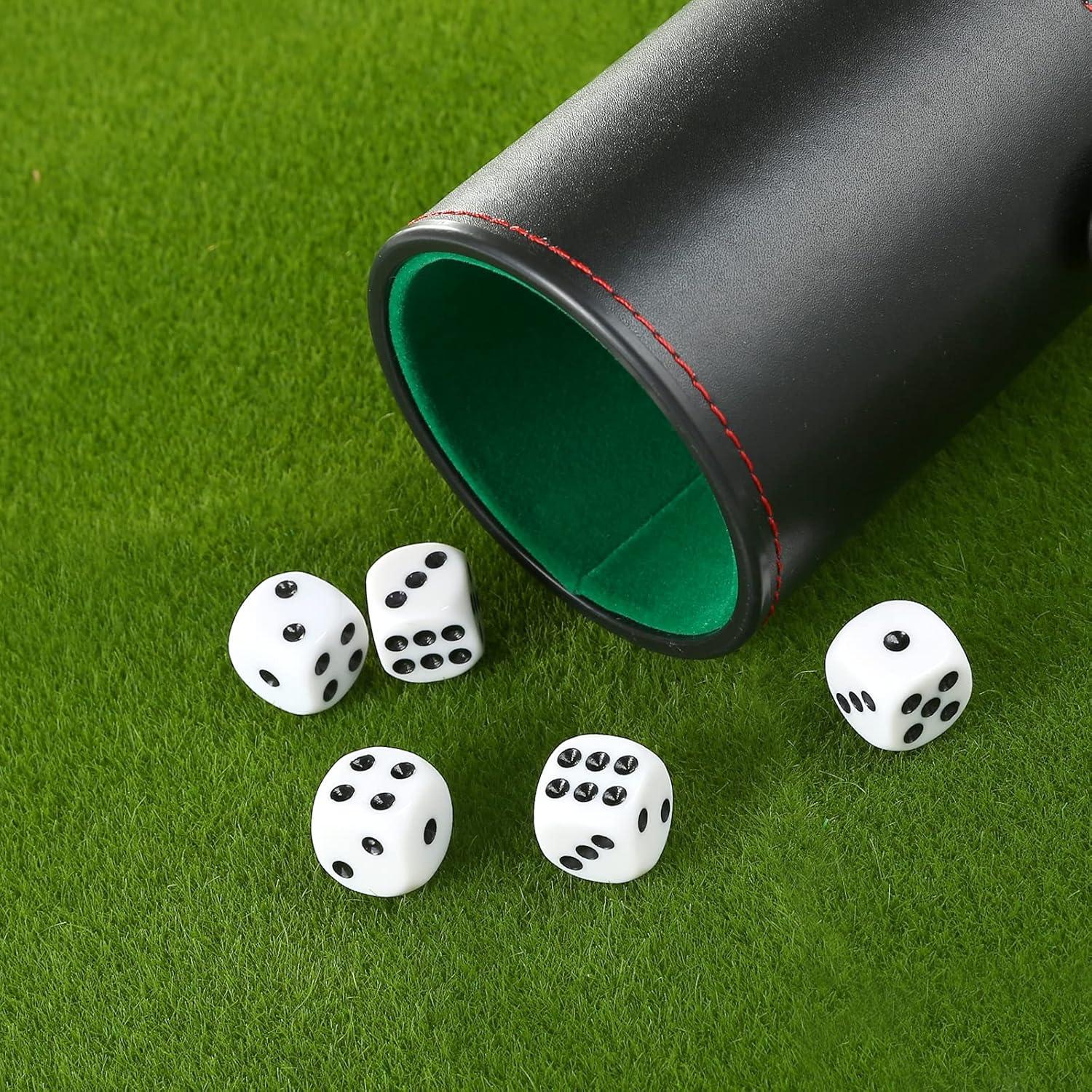 Juego de Cubilete de Dados GWHOLE Verde con 5 Dados y Almacenamiento