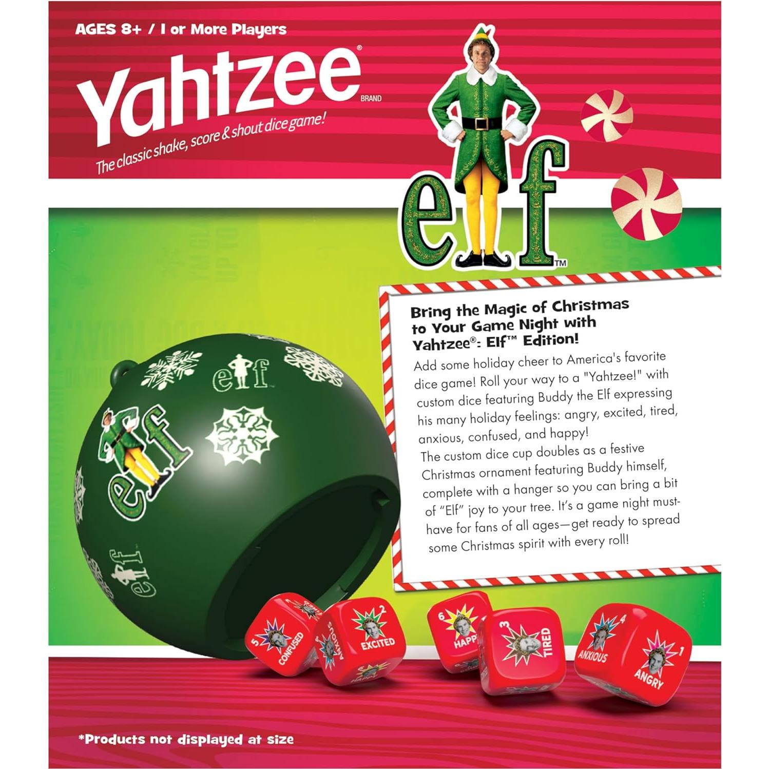 Juego de Dados YAHTZEE Elf USAopoly con Taza Decorativa