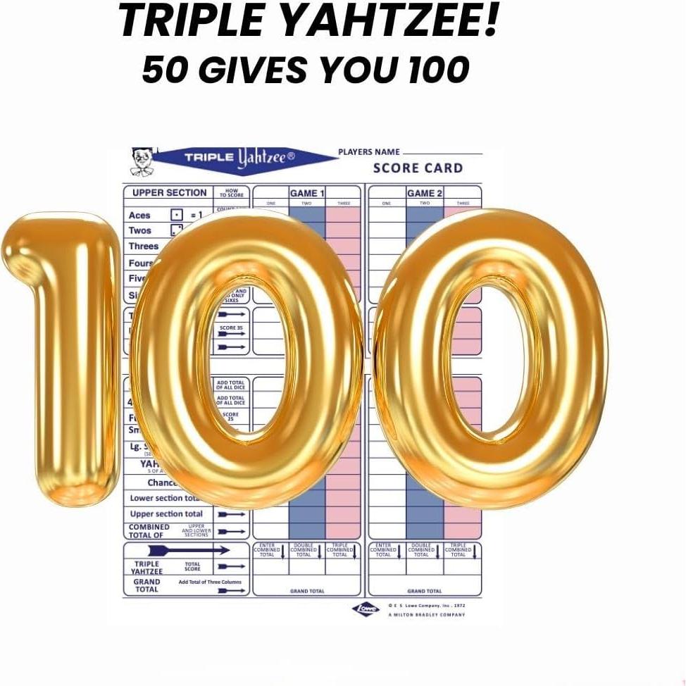 100 Tarjetas de Puntuación Dobladas Yahtzee PlayPoint
