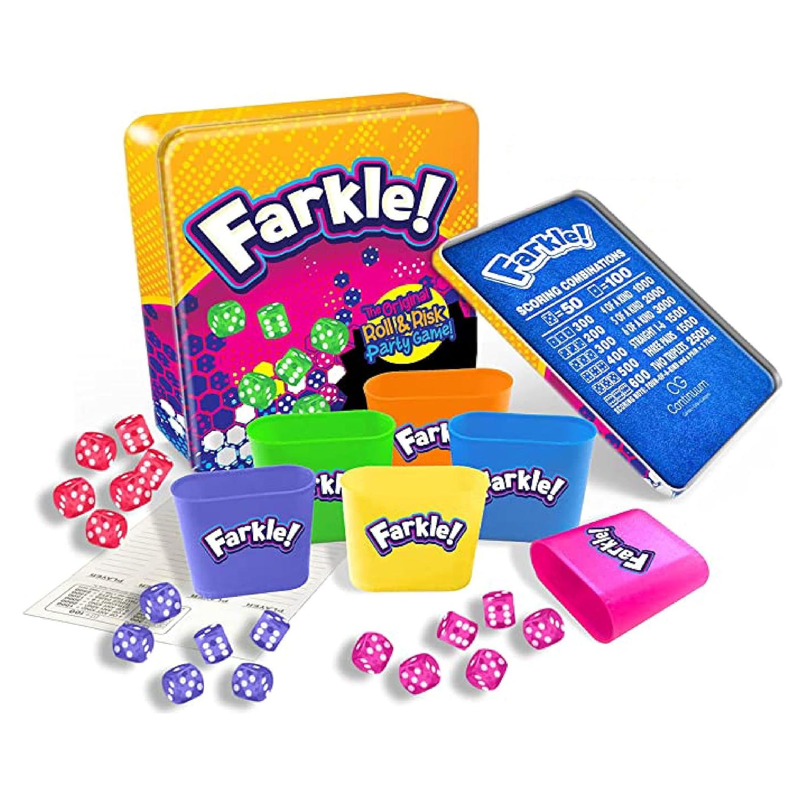 Juego de Dados Farkle Deluxe - 36 Dados Coloridos y 6 Copas