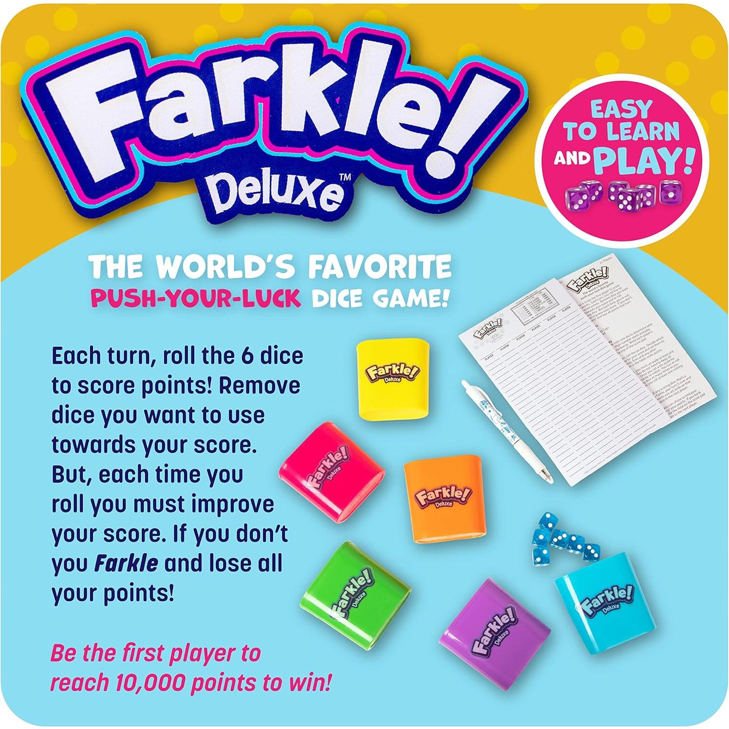 Juego de Dados Farkle Deluxe - 36 Dados Coloridos y 6 Copas