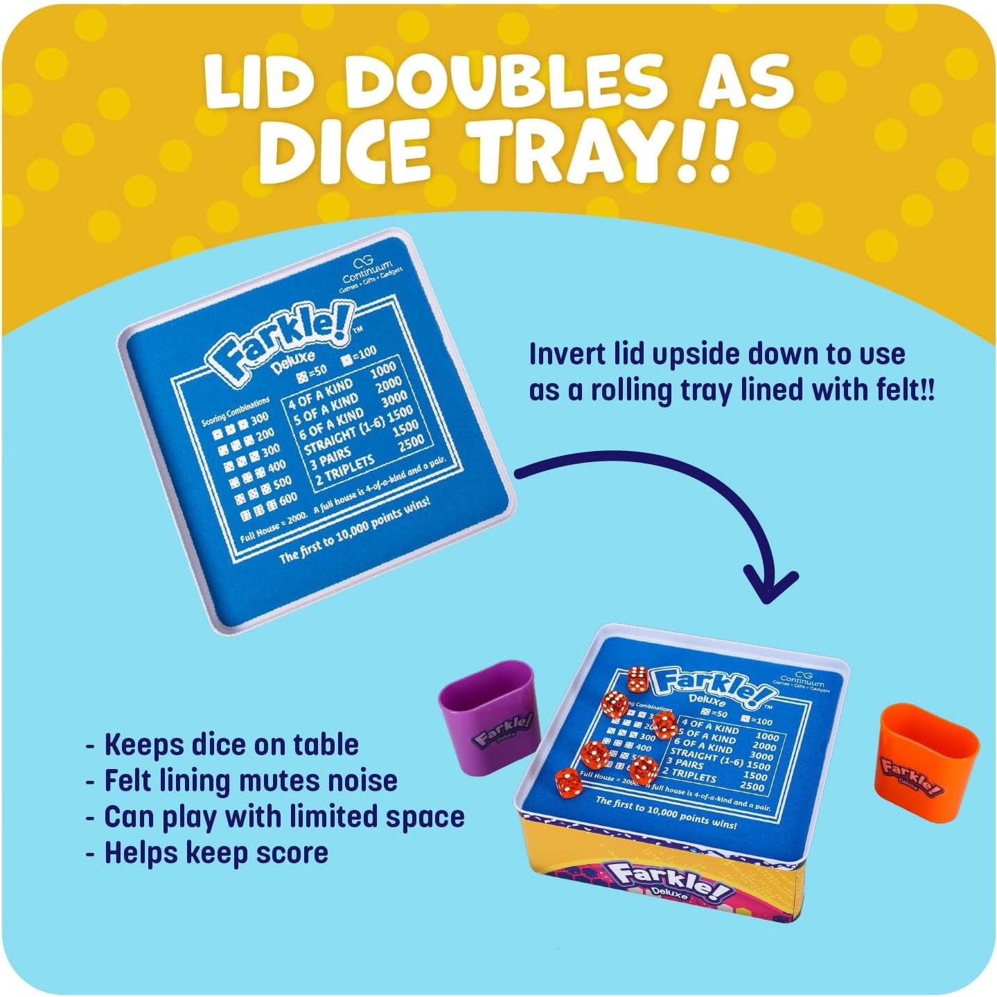 Juego de Dados Farkle Deluxe - 36 Dados Coloridos y 6 Copas