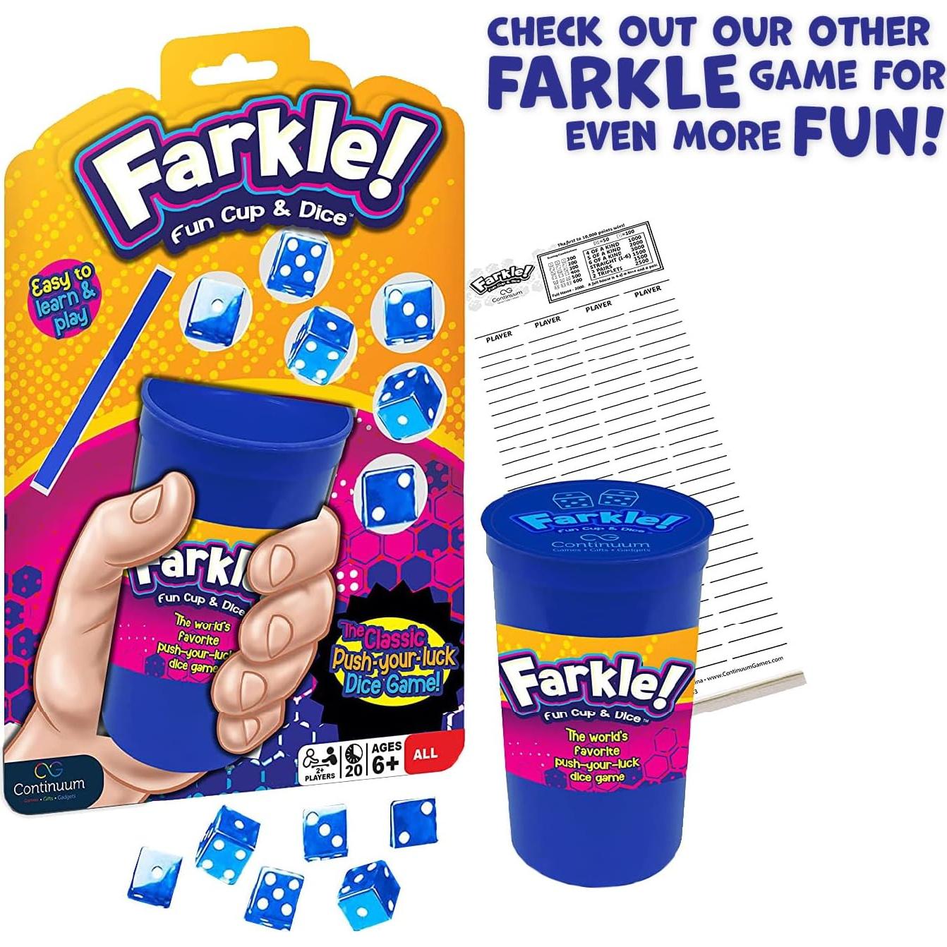 Juego de Dados Farkle Deluxe - 36 Dados Coloridos y 6 Copas