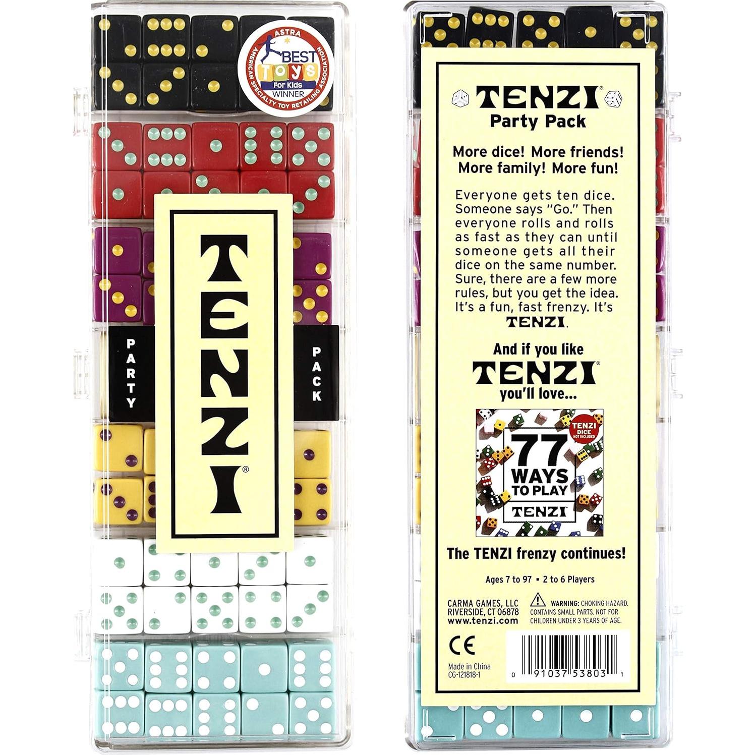 Juego de Dados TENZI - 6 Conjuntos de 10 Dados de Colores