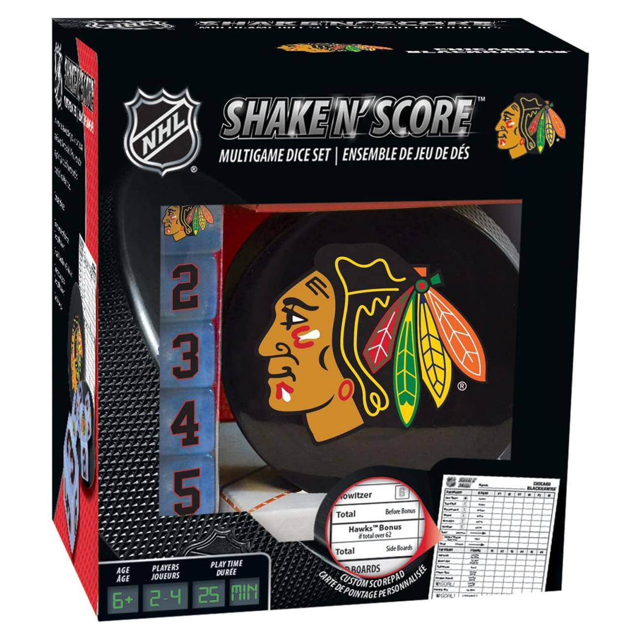 Juego de Dados de Viaje NHL Obras Maestras Unisex Chicago Blackhawks