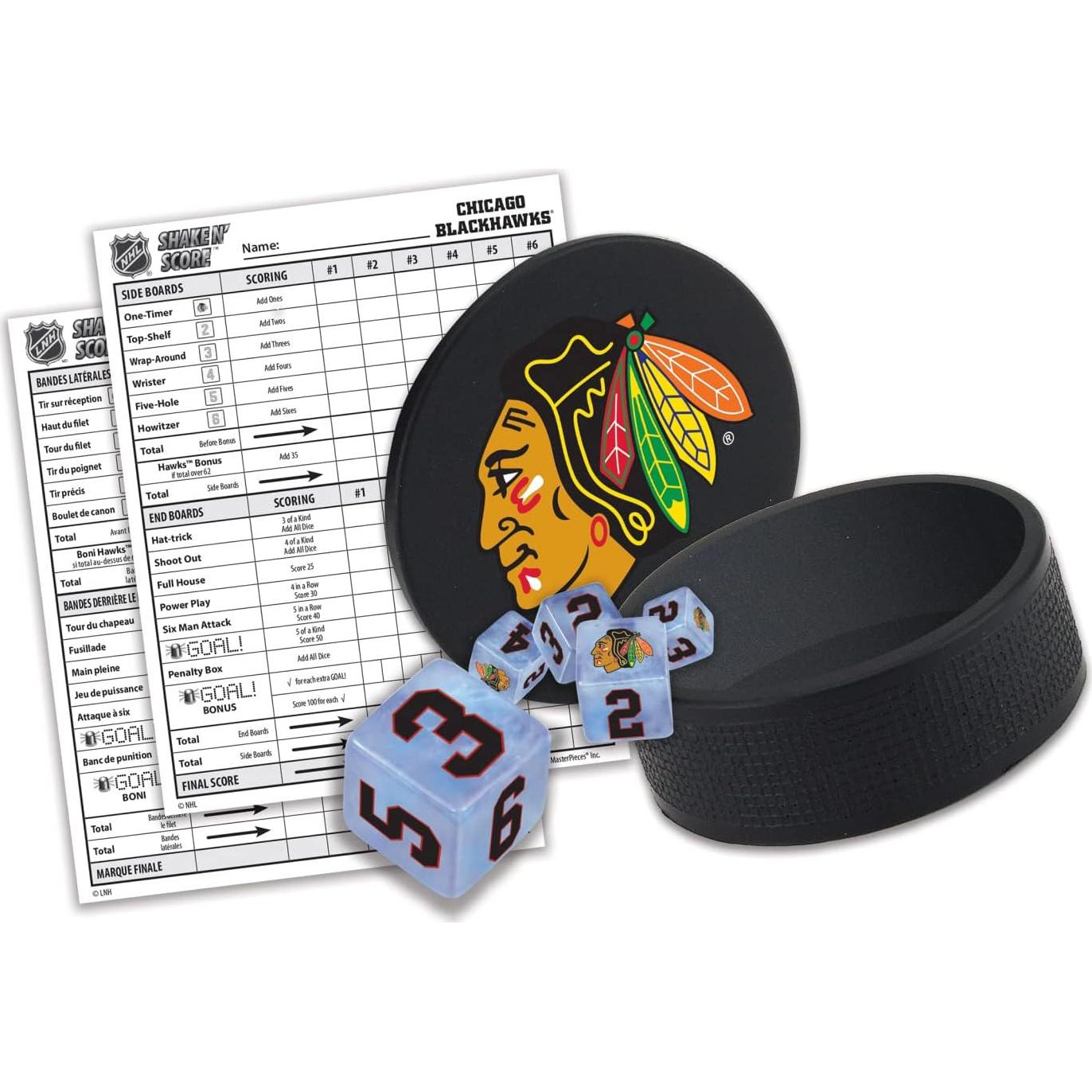 Juego de Dados de Viaje NHL Obras Maestras Unisex Chicago Blackhawks