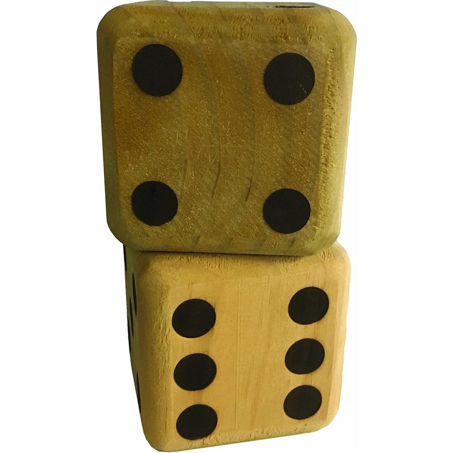 5 Dados Gigantes de Madera Cardinal 8.9 cm con Bolsa