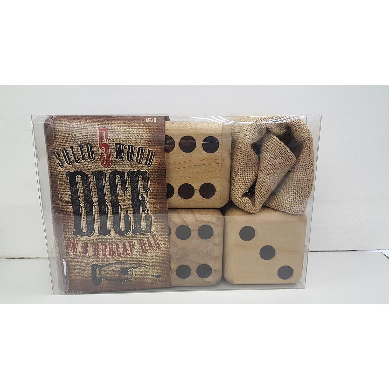 5 Dados Gigantes de Madera Cardinal 8.9 cm con Bolsa