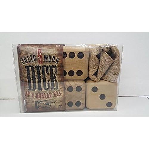 5 Dados Gigantes de Madera Cardinal 8.9 cm con Bolsa