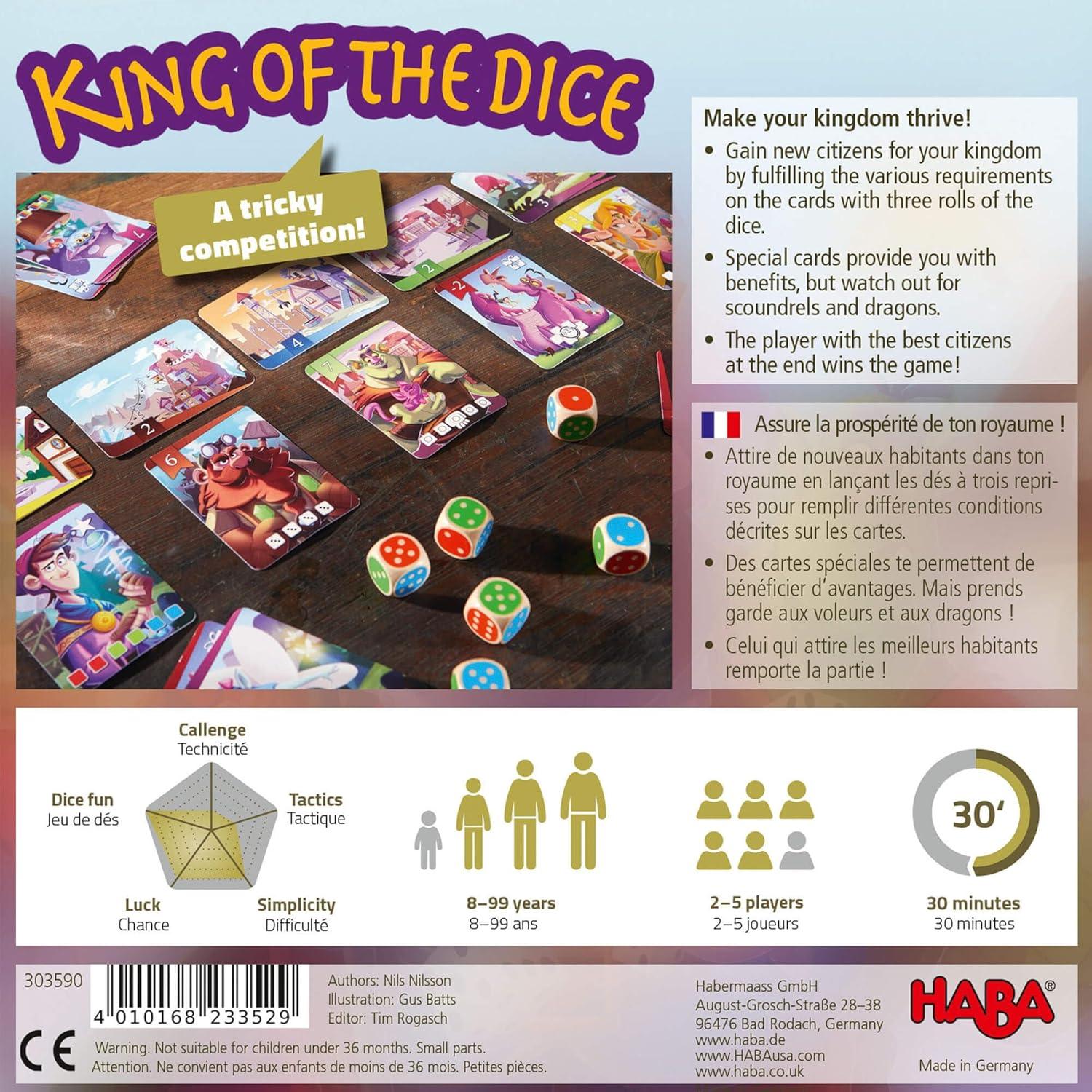 Juego de Mesa HABA Rey de los Dados - Para 2-5 Jugadores, 8 Años+