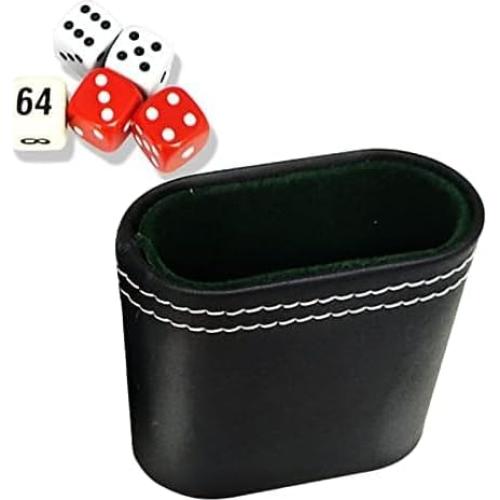 Taza de Dados de Cuero PU VOGOOPOI 7.5x4cm Silenciosa