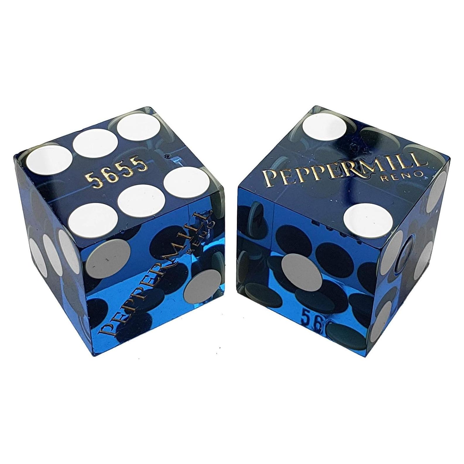 Dados de Craps Auténticos Cyber-Deals - Reno Peppermill Azul