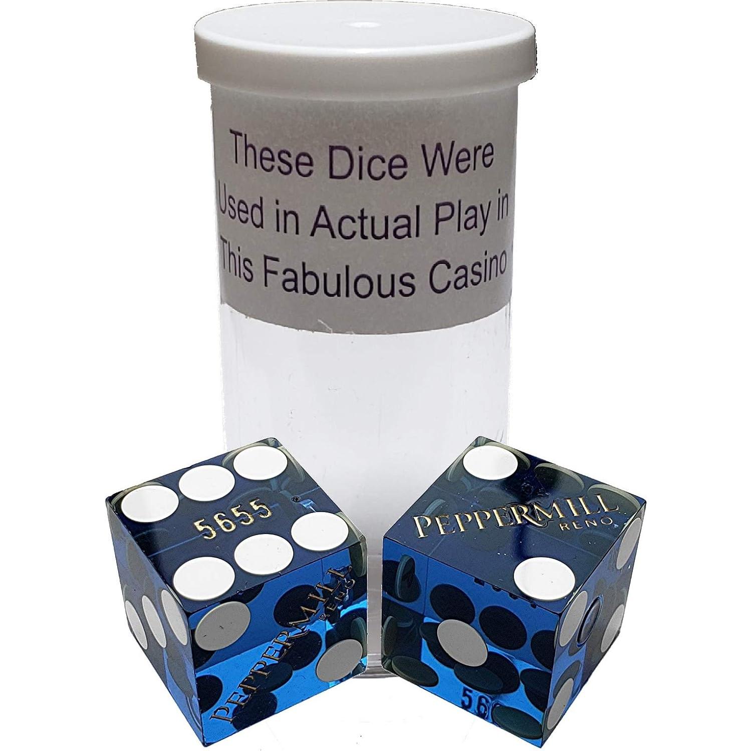 Dados de Craps Auténticos Cyber-Deals - Reno Peppermill Azul