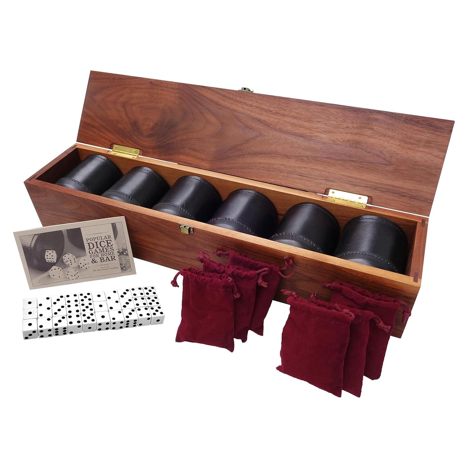 Juego de Copas para Dados Alex Cramer 6 Piezas en Estuche de Nogal