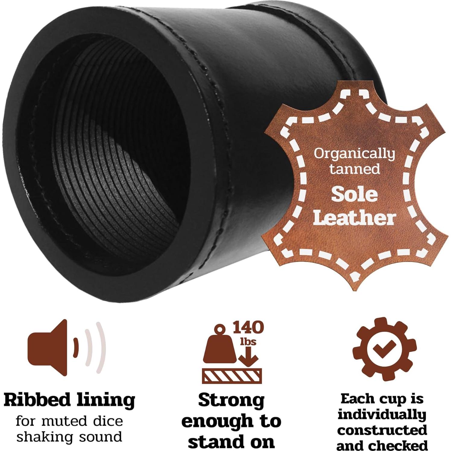 Juego de Copas para Dados Alex Cramer 6 Piezas en Estuche de Nogal