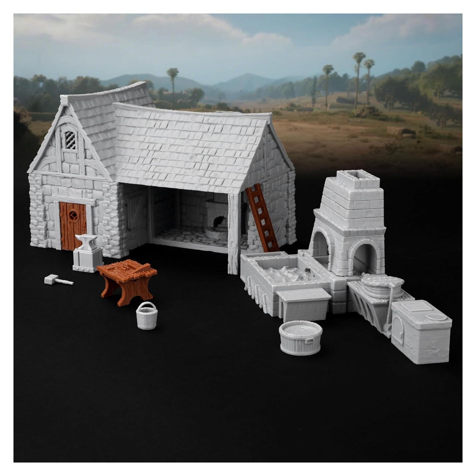 Juego de Terreno RPG AUSPDICE AF688 Taller del Herrero 3D