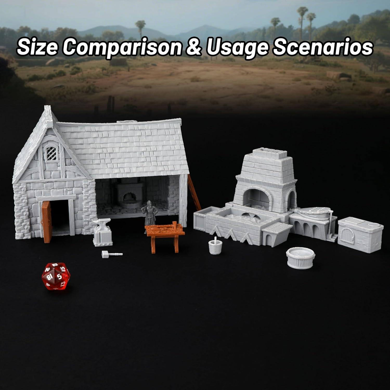 Juego de Terreno RPG AUSPDICE AF688 Taller del Herrero 3D