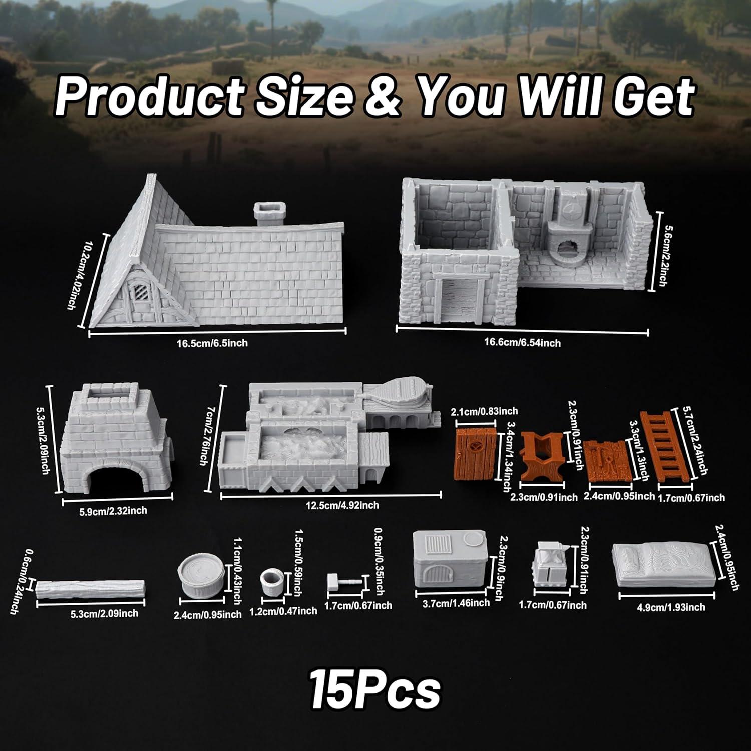 Juego de Terreno RPG AUSPDICE AF688 Taller del Herrero 3D