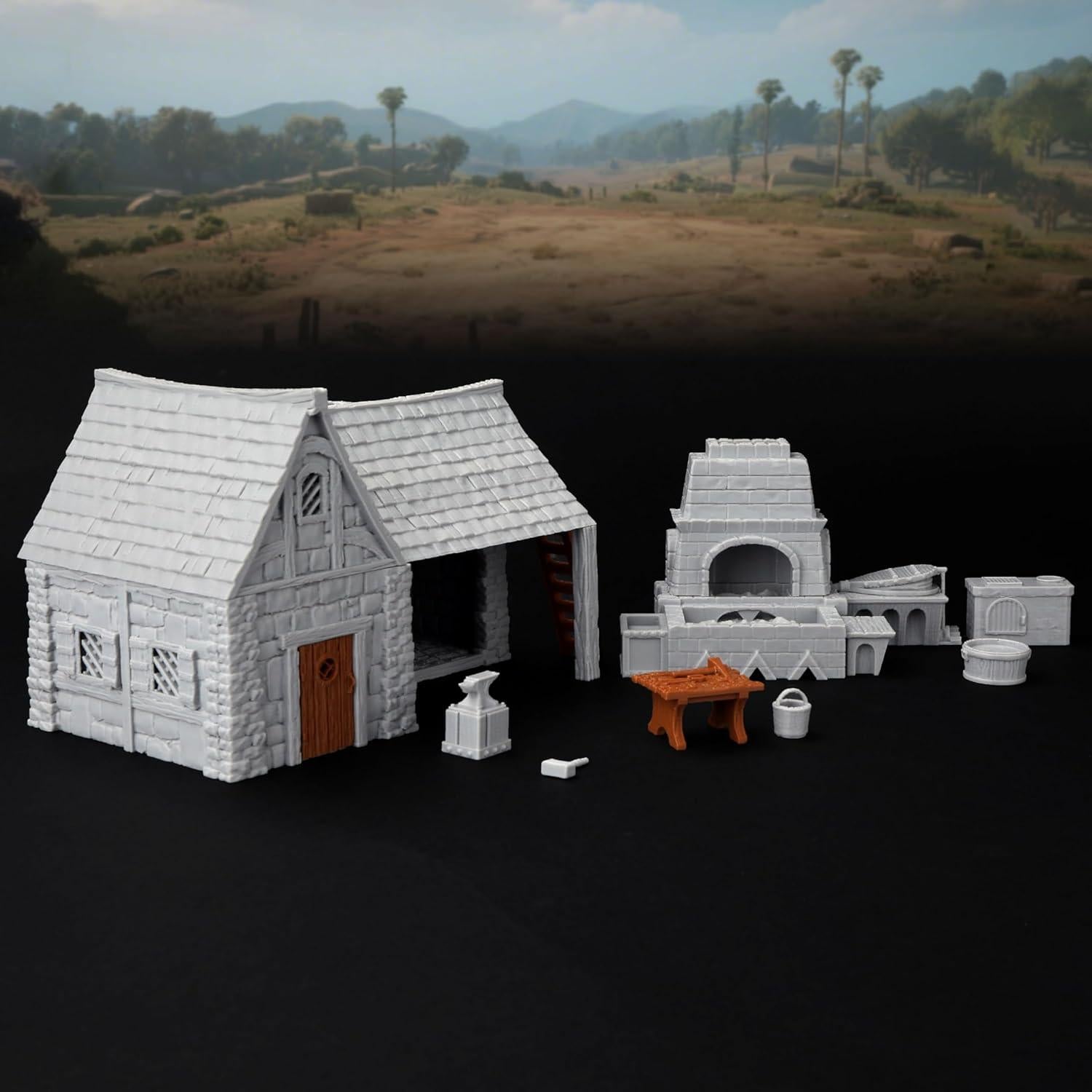 Juego de Terreno RPG AUSPDICE AF688 Taller del Herrero 3D