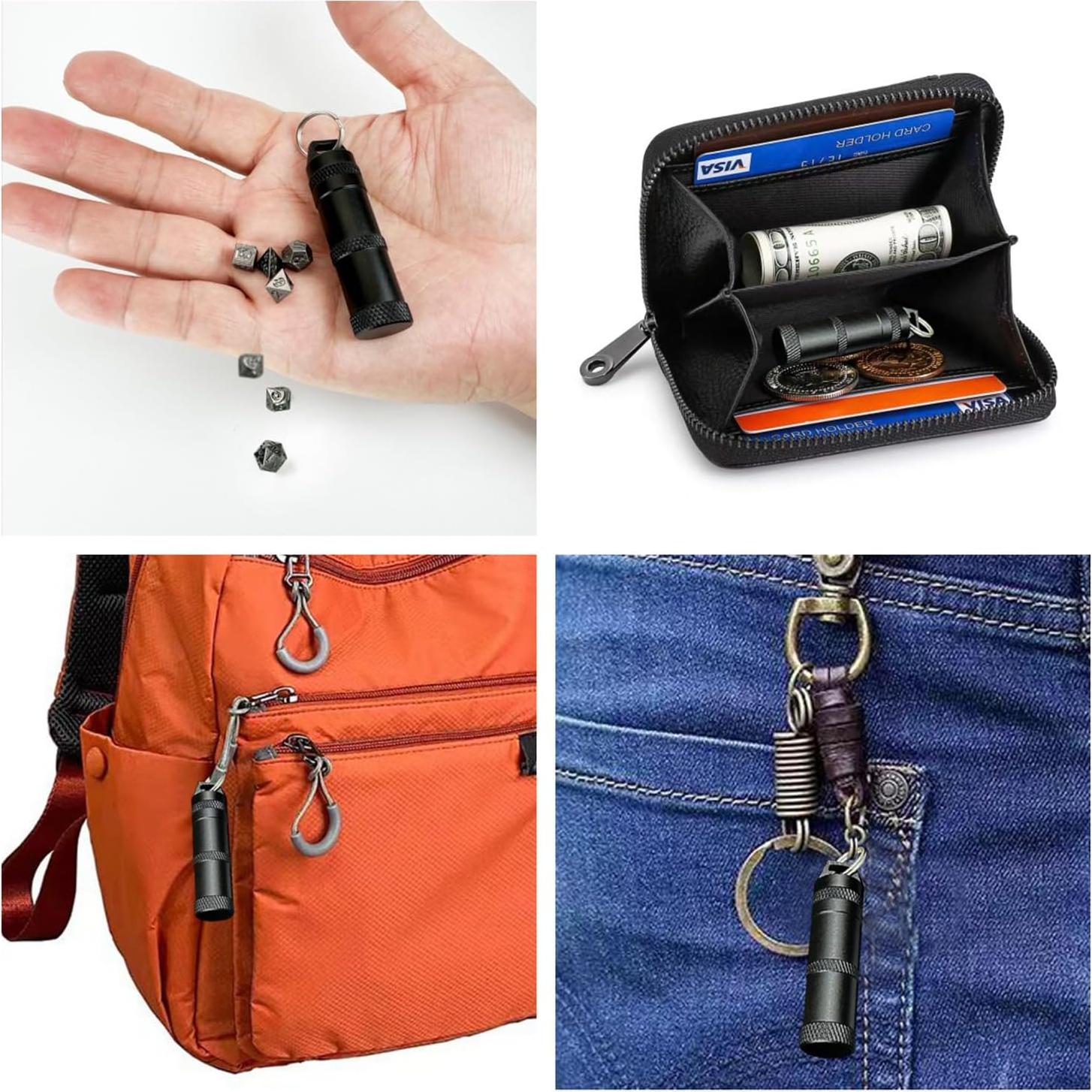 Set de Dados de Metal Mini HAOMEJA D&D 7 Piezas Cobre Rojo y Negro