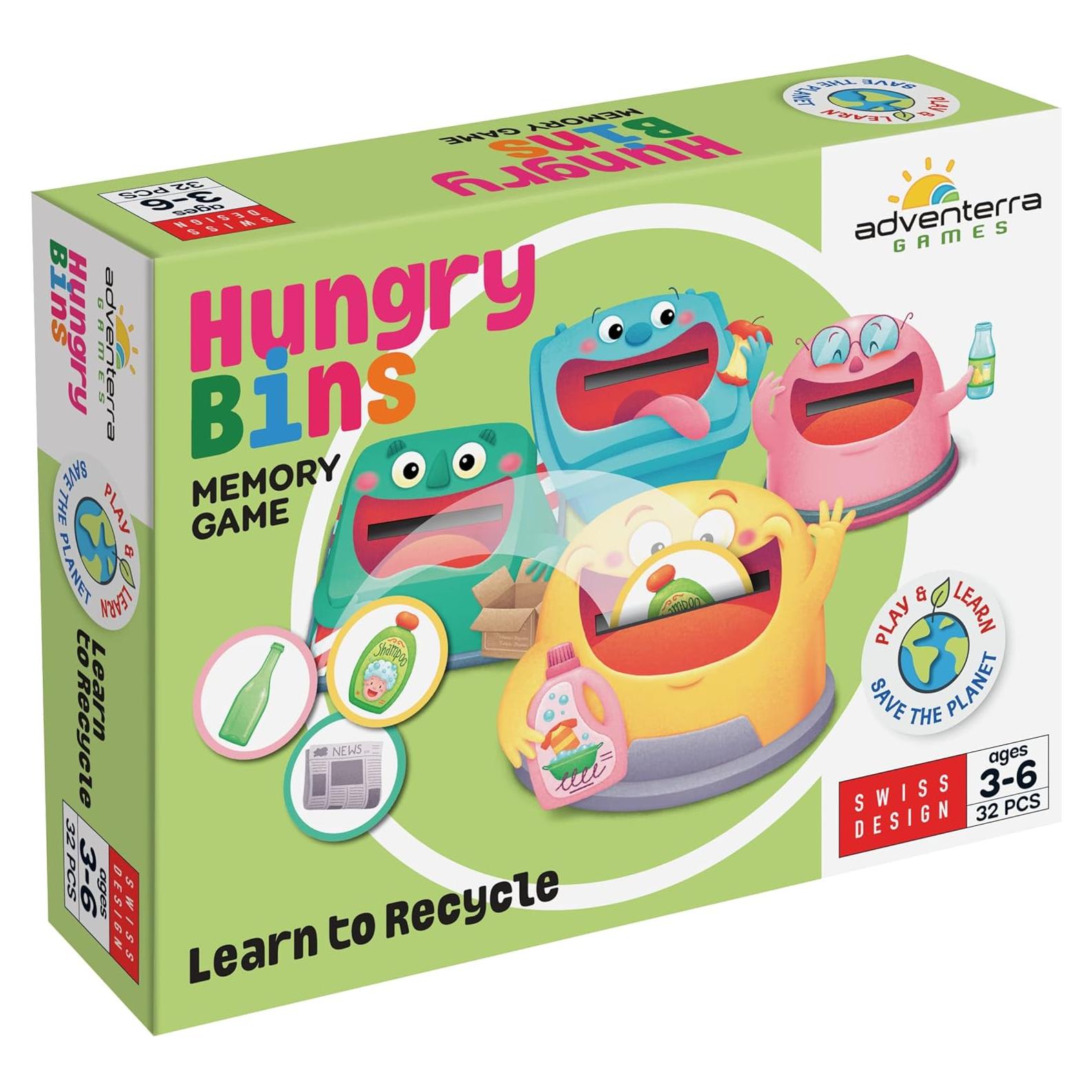 Juego de Mesa Ecológico Adventerra Hungry Bins - 3 a 6 Años