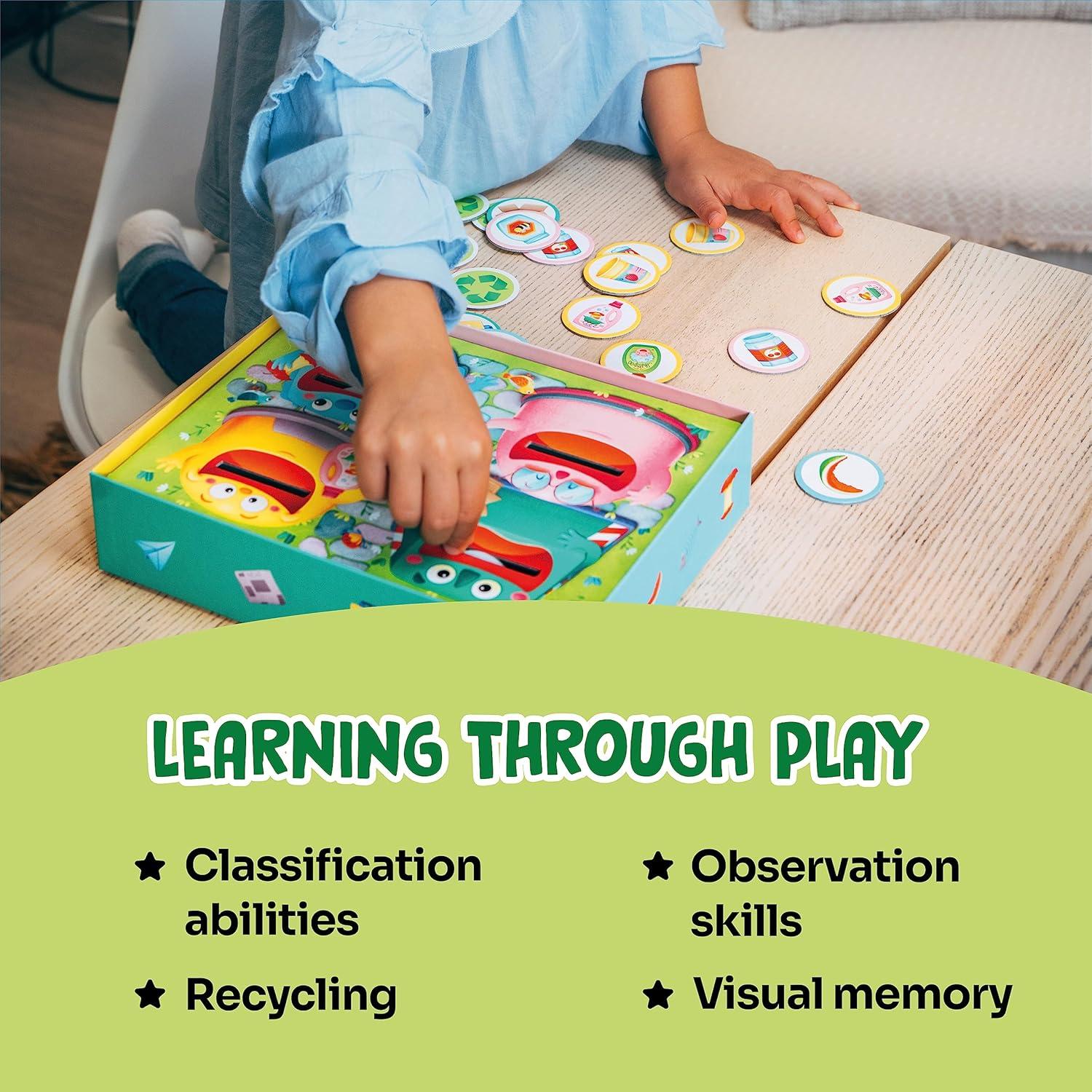 Juego de Mesa Ecológico Adventerra Hungry Bins - 3 a 6 Años