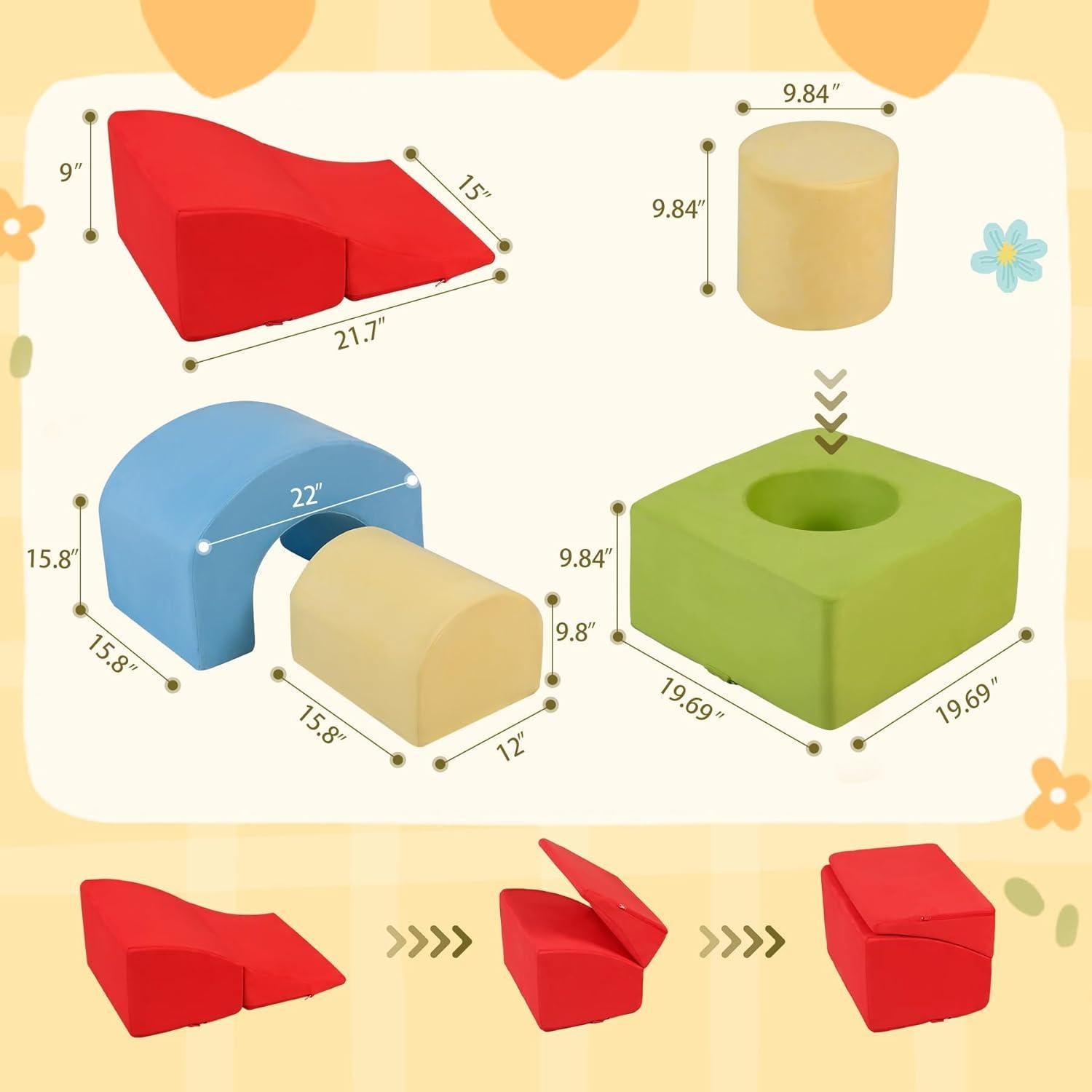 Set de Juguetes de Escalada Kinevoli - 5 Piezas de Espuma Suave