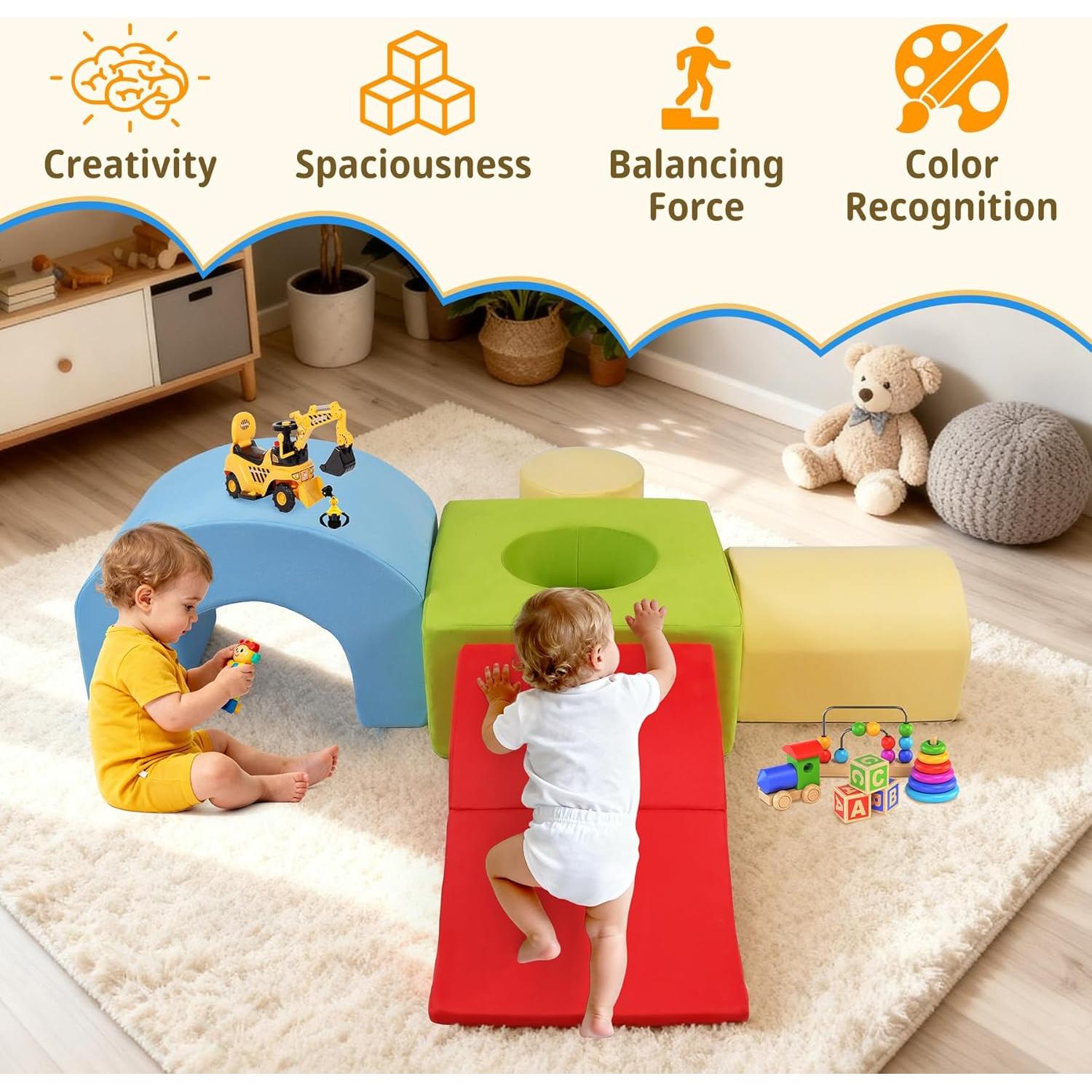 Set de Juguetes de Escalada Kinevoli - 5 Piezas de Espuma Suave