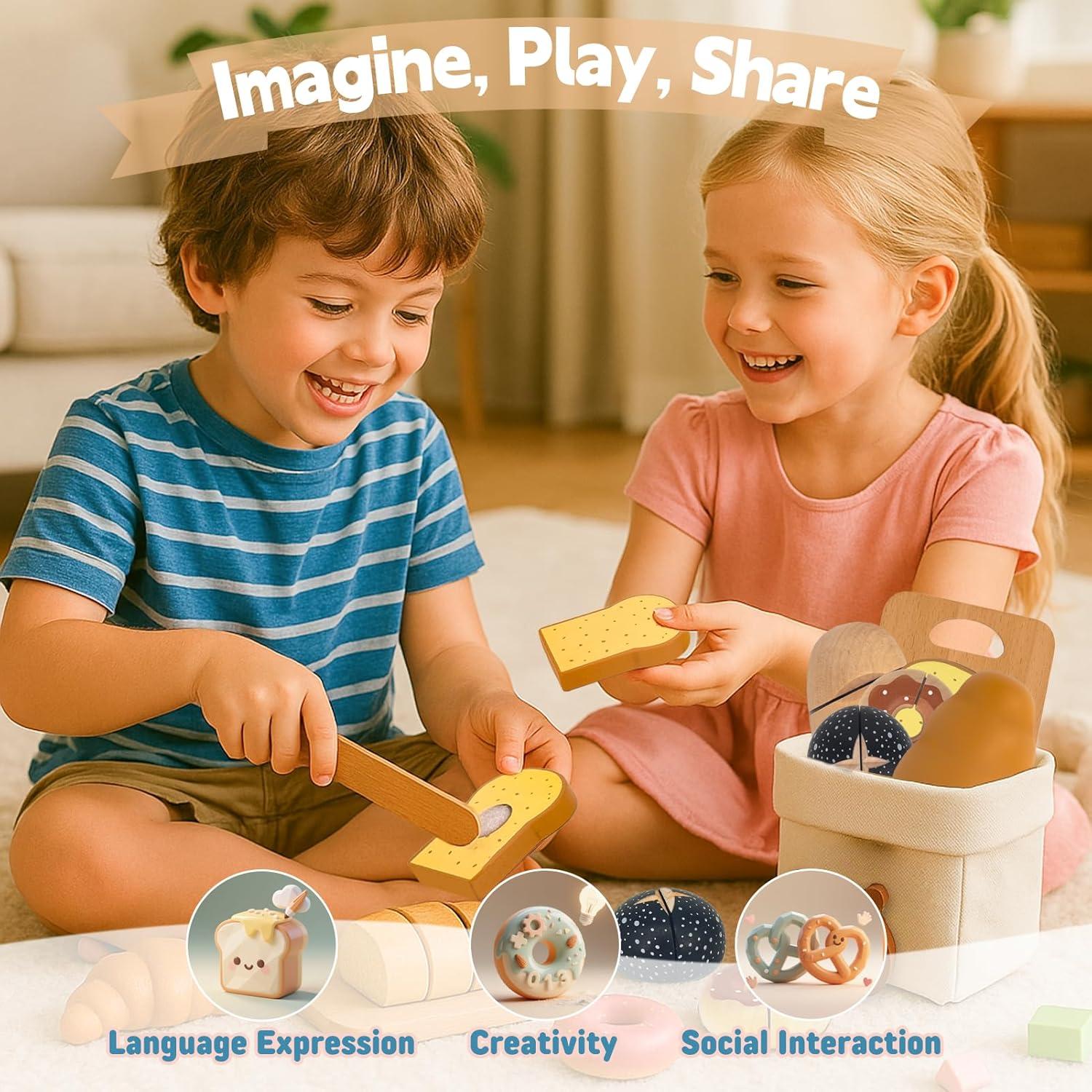 Juego de Cocina de Madera 18 Piezas con Bolsa - KABI-0190