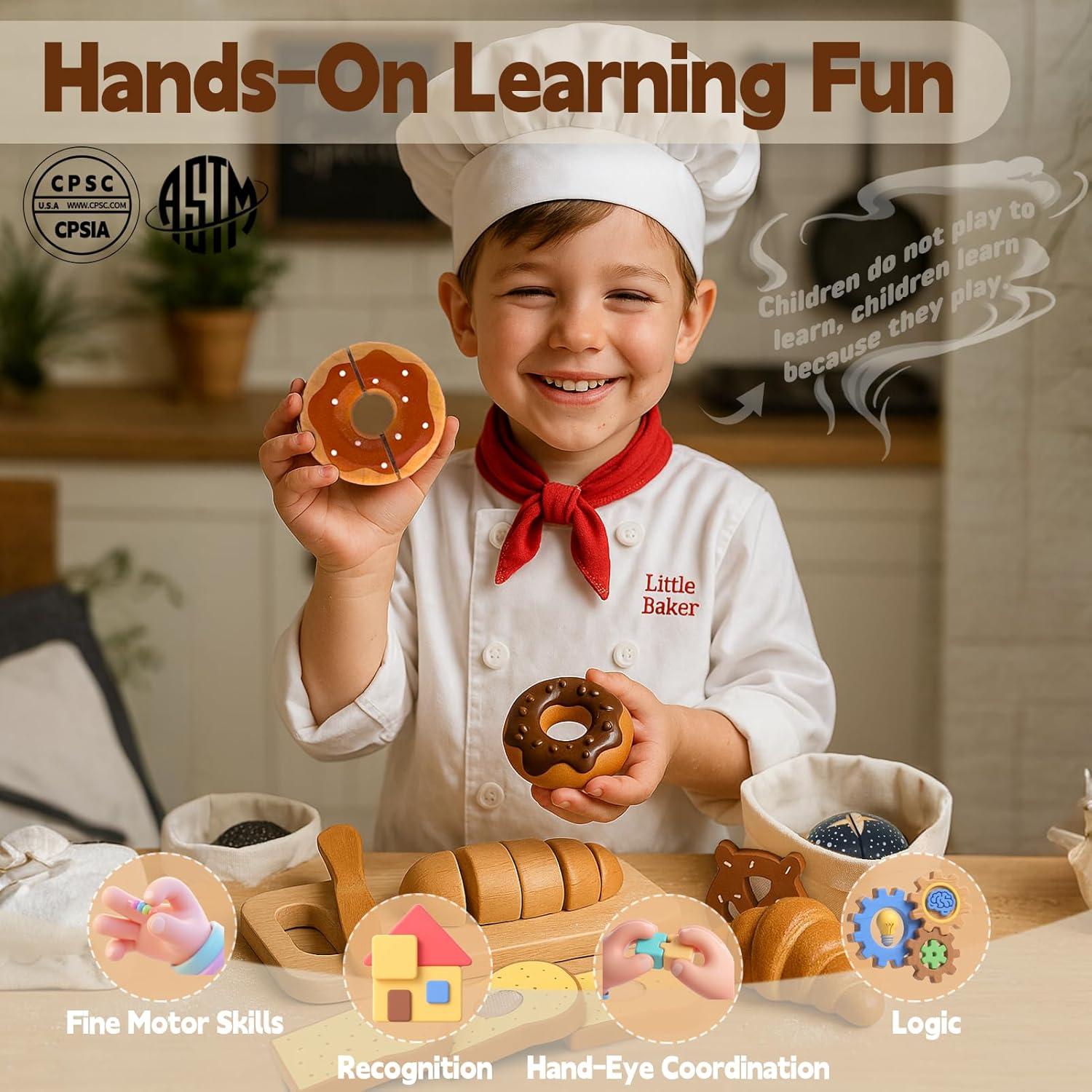 Juego de Cocina de Madera 18 Piezas con Bolsa - KABI-0190