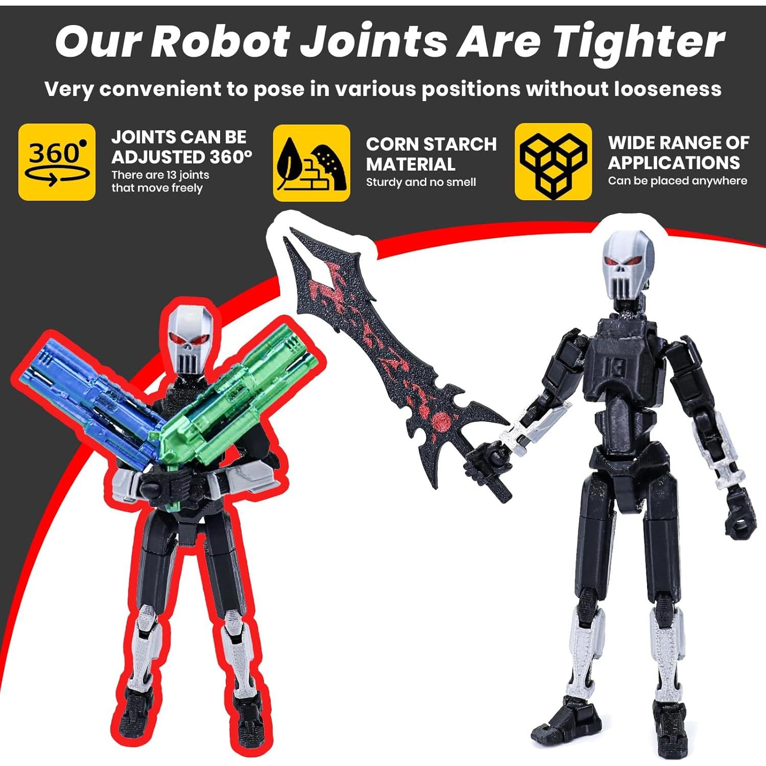 Conjunto de Figuras de Acción MIGESS Robot 02 3D Gris Negro