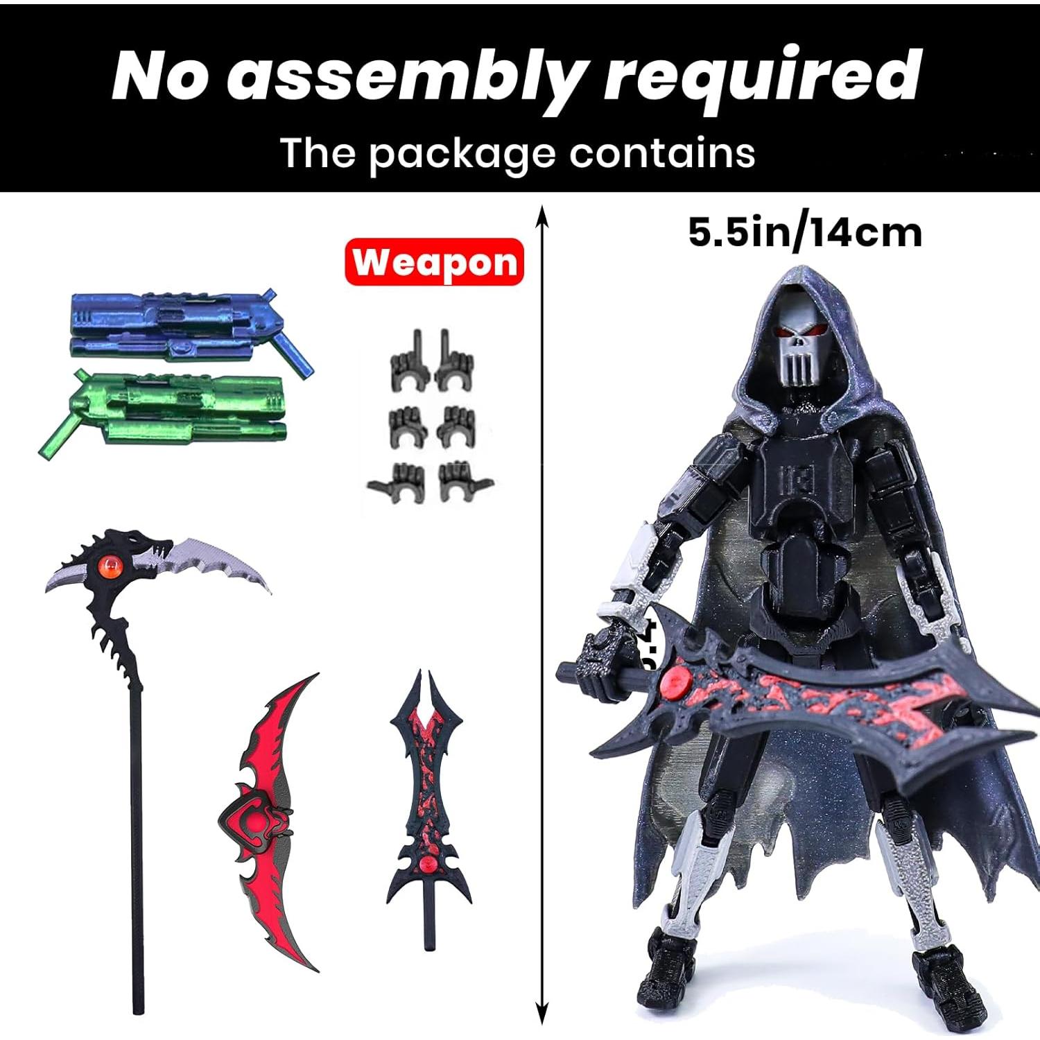 Conjunto de Figuras de Acción MIGESS Robot 02 3D Gris Negro