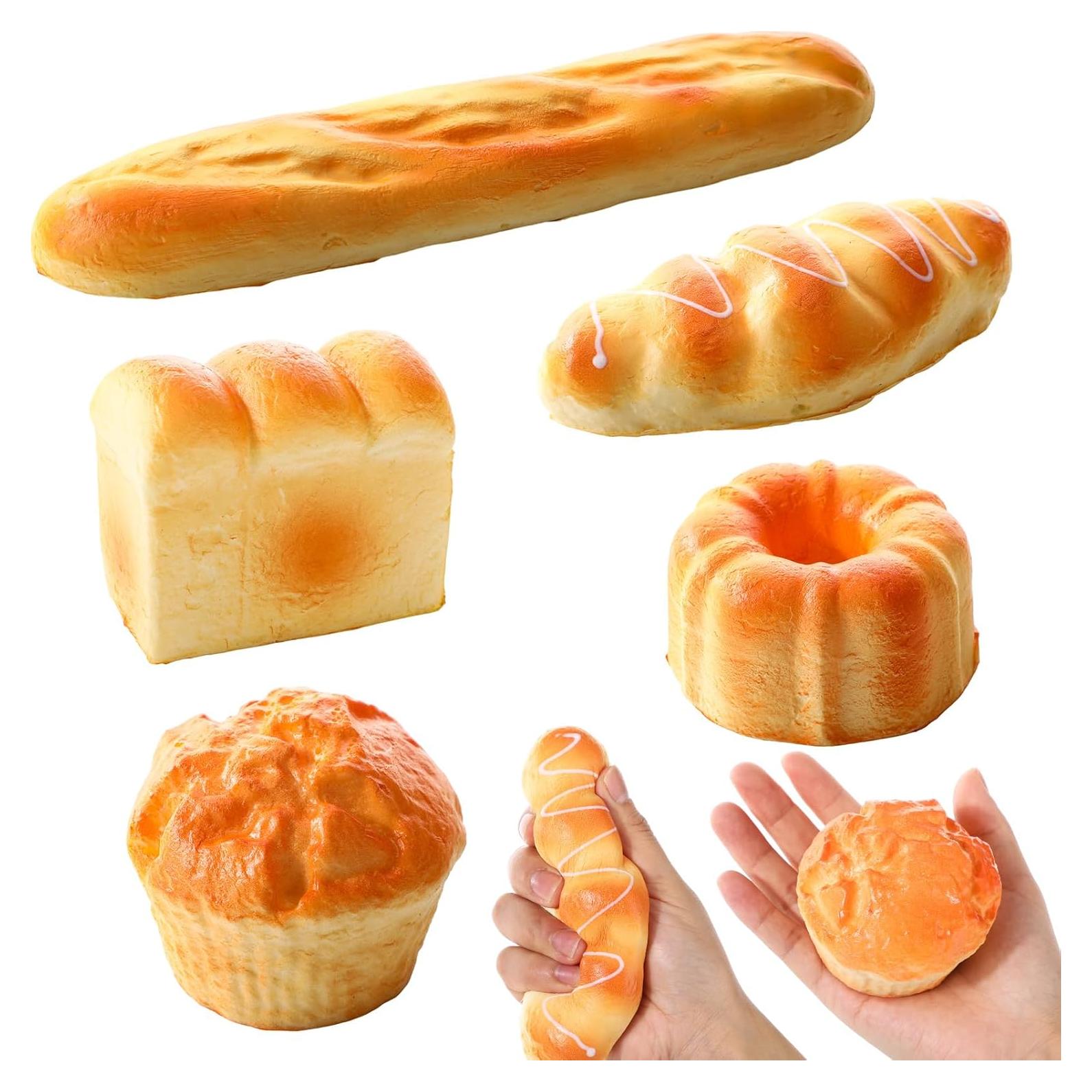 5 Juguetes Antiestrés de Pan Suave Foilswirl - Alivio de Ansiedad