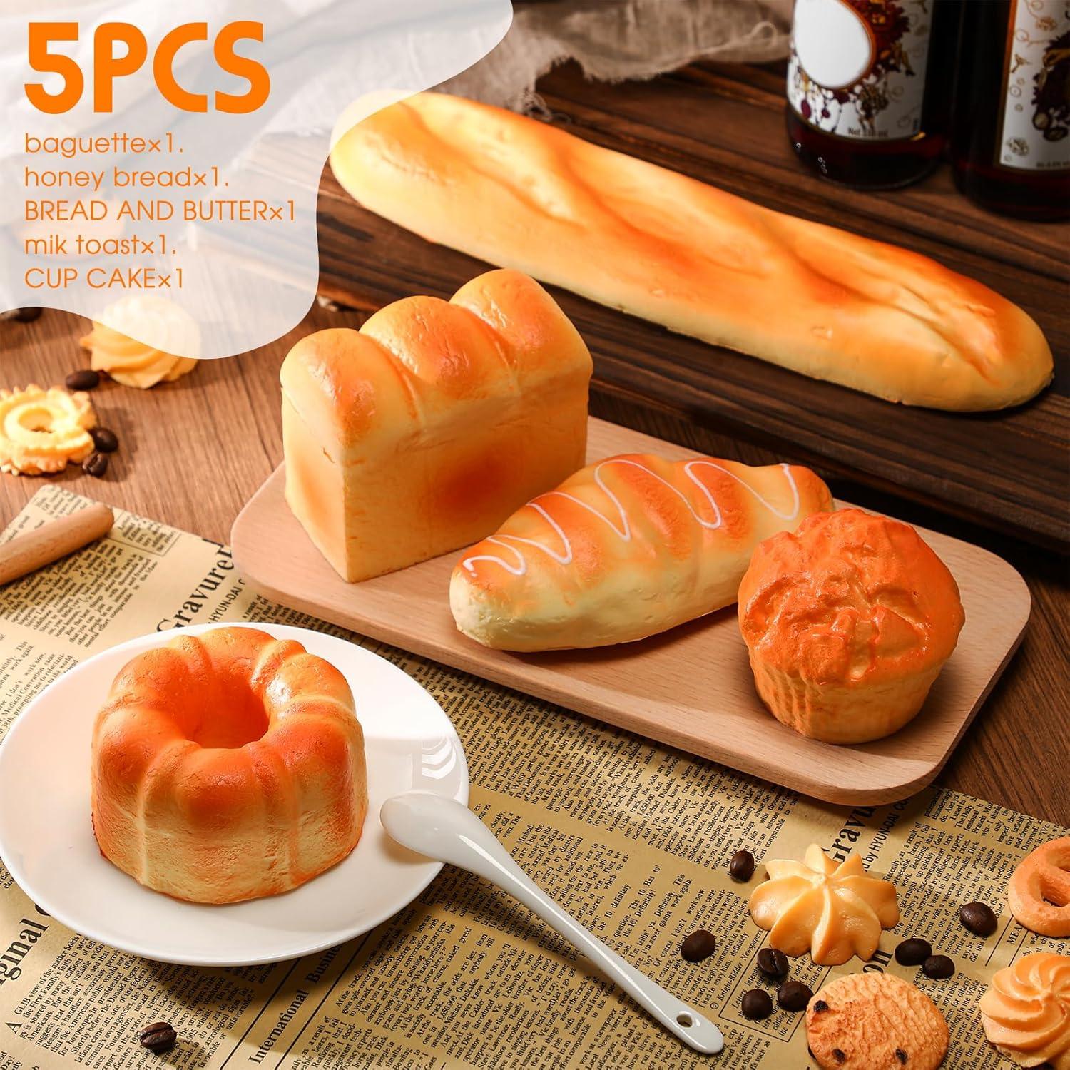 5 Juguetes Antiestrés de Pan Suave Foilswirl - Alivio de Ansiedad