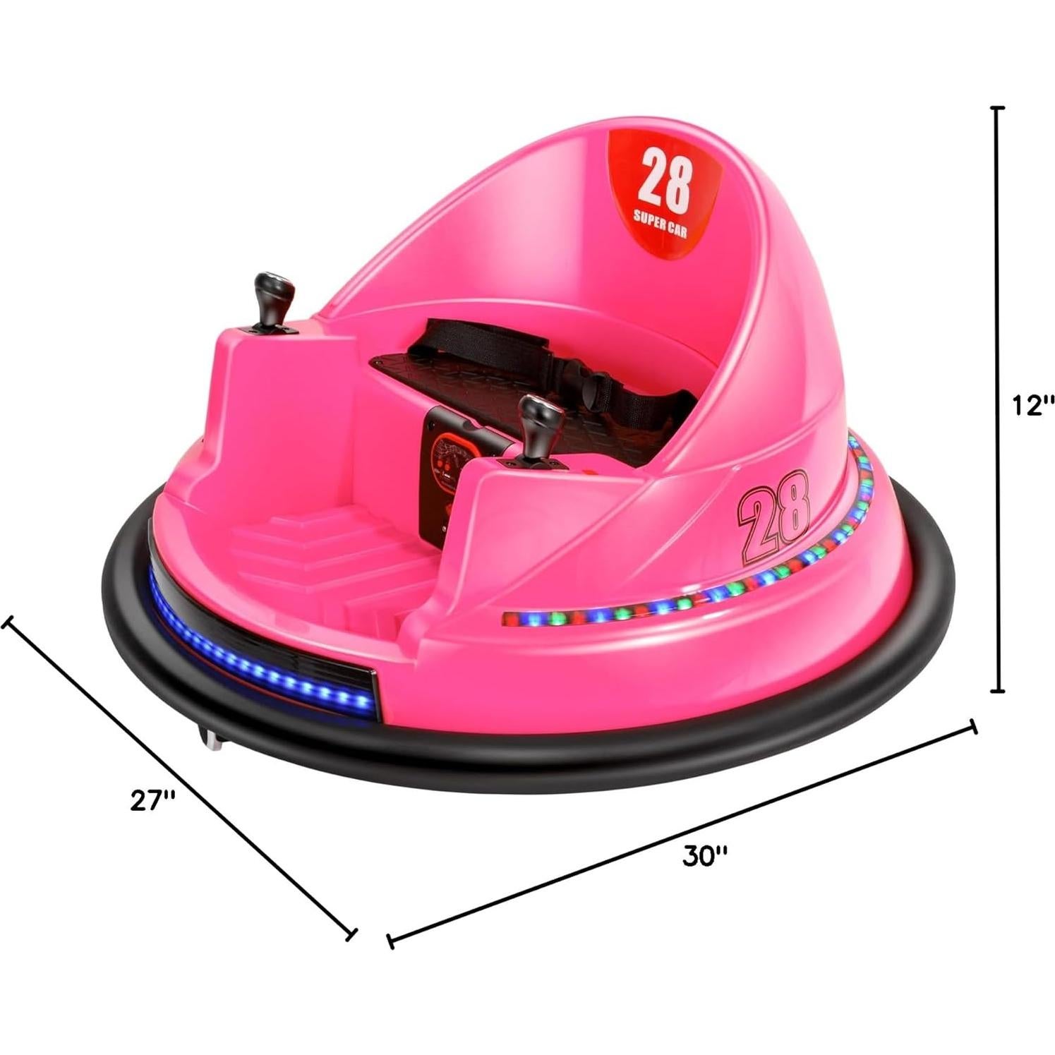 Coche de Choque Eléctrico EDOSTORY 6V Rosa para Niños 1.5-8 Años