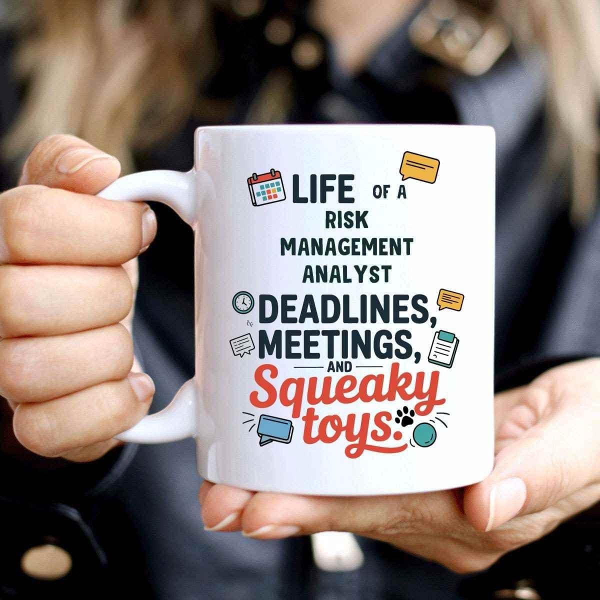 Taza de Café Cerámica 11 Oz para Analista de Riesgos