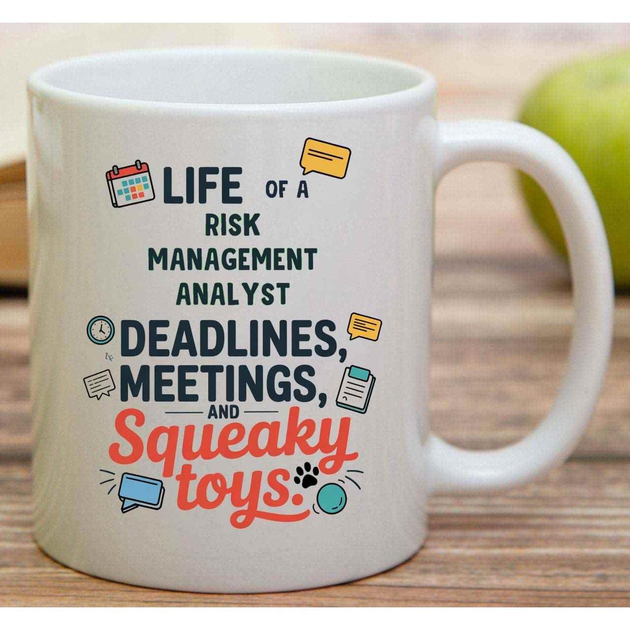 Taza de Café Cerámica 11 Oz para Analista de Riesgos