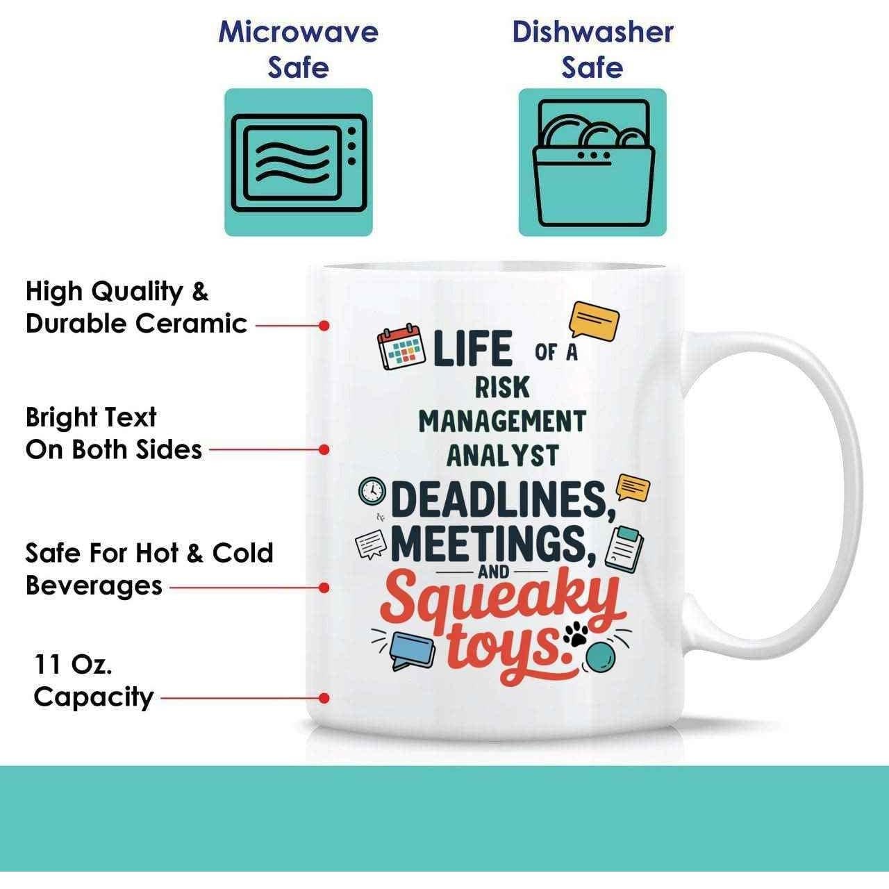 Taza de Café Cerámica 11 Oz para Analista de Riesgos