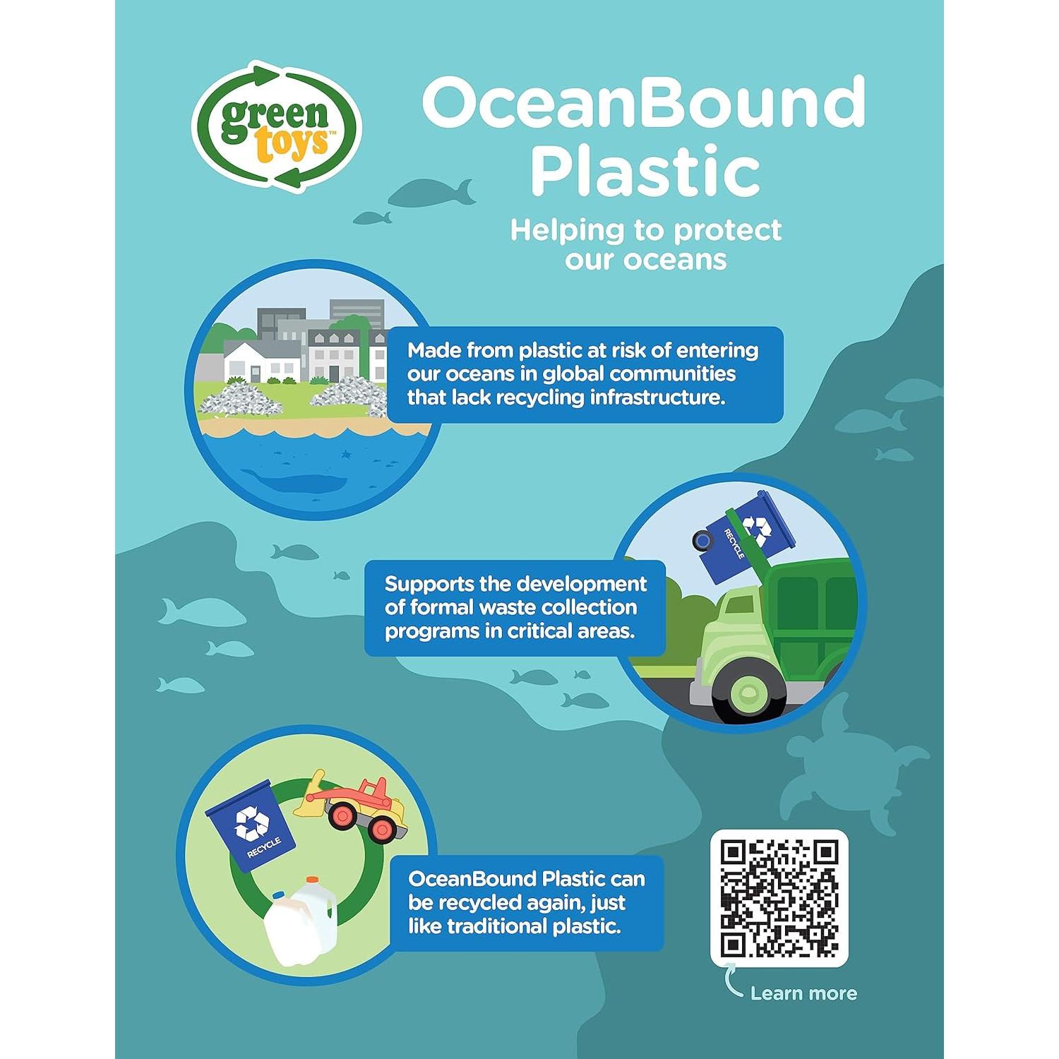 Camión Volquete Green Toys OceanBound - Amarillo/Azul - 230g